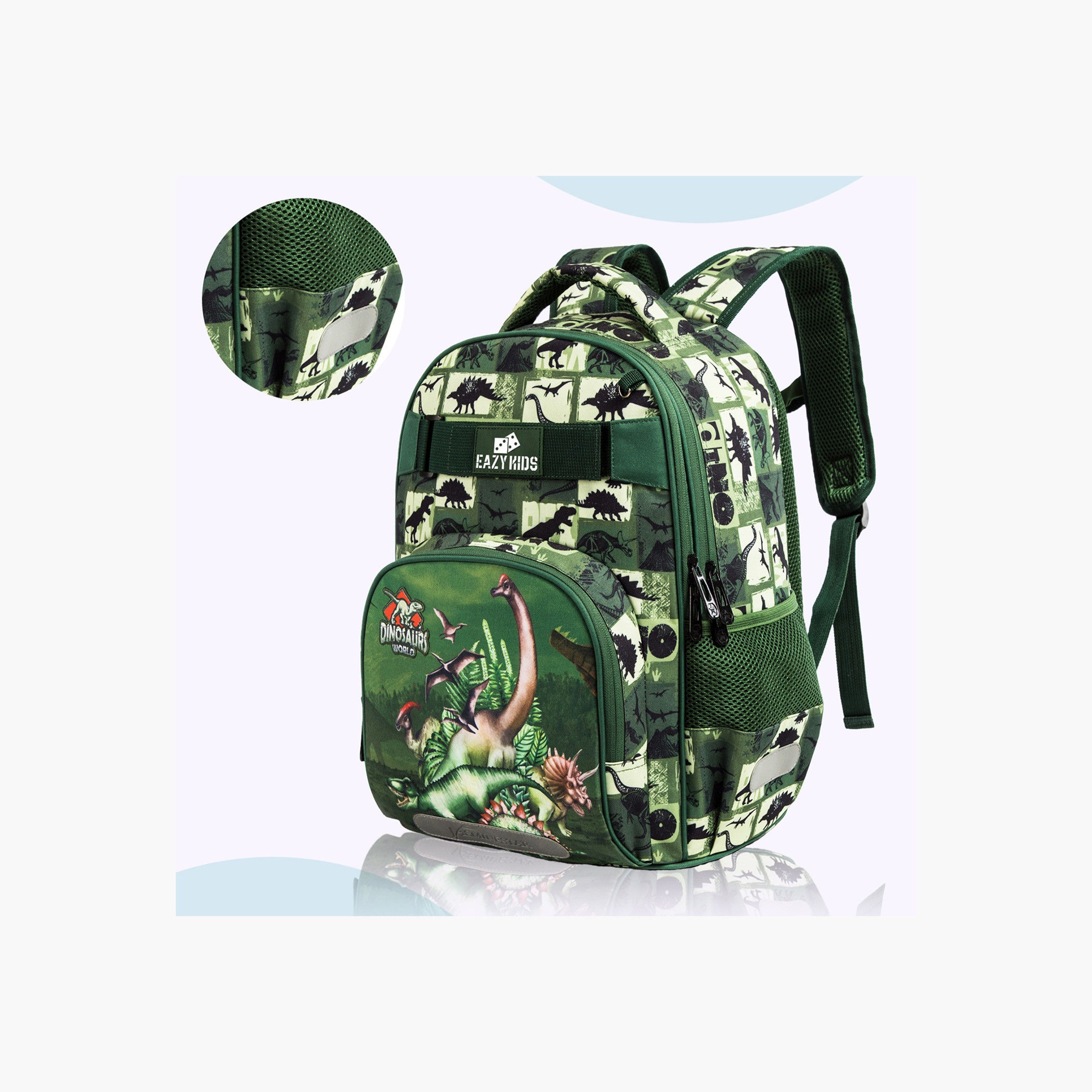 Eazy Kids 3-Piece Dinosaur Print 18-Inch Backpack Set - 19x40x30 cms-school-bagsandbackpacks-sets-image-7