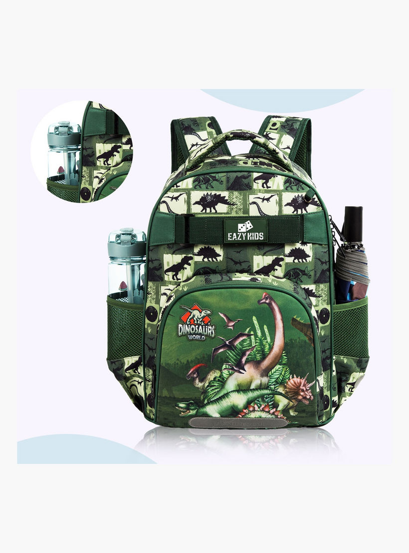 طقم شنط ظهر بطبعات ديناصور 18 بوصة 3 قطع من إيزي كيدز- 19×40×30 سم-school-bagsandbackpacks-sets-image-8