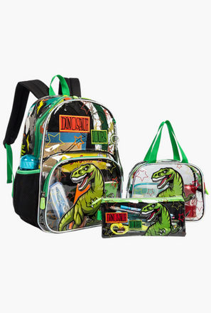 طقم شنطة ظهر 17 بوصة بطبعات ديناصور 3 قطع من إيزي كيدز - 30x18x43 سم-school-bagsandbackpacks-image-1
