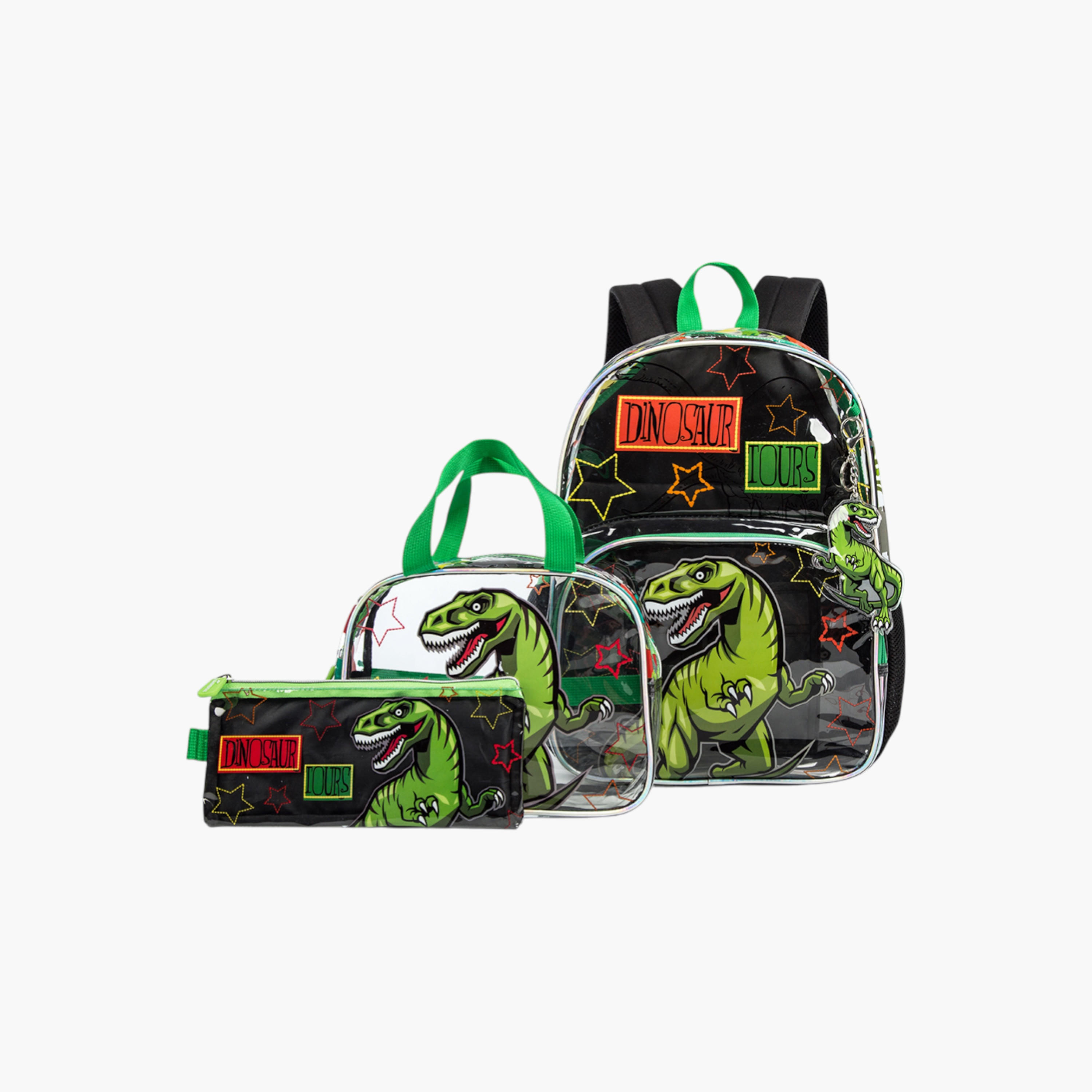 طقم شنطة ظهر 17 بوصة بطبعات ديناصور 3 قطع من إيزي كيدز - 30x18x43 سم-school-bagsandbackpacks-sets-image-2