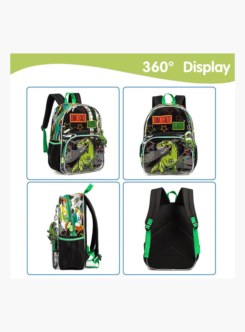 طقم شنطة ظهر 17 بوصة بطبعات ديناصور 3 قطع من إيزي كيدز - 30x18x43 سم-school-bagsandbackpacks-sets-image-3