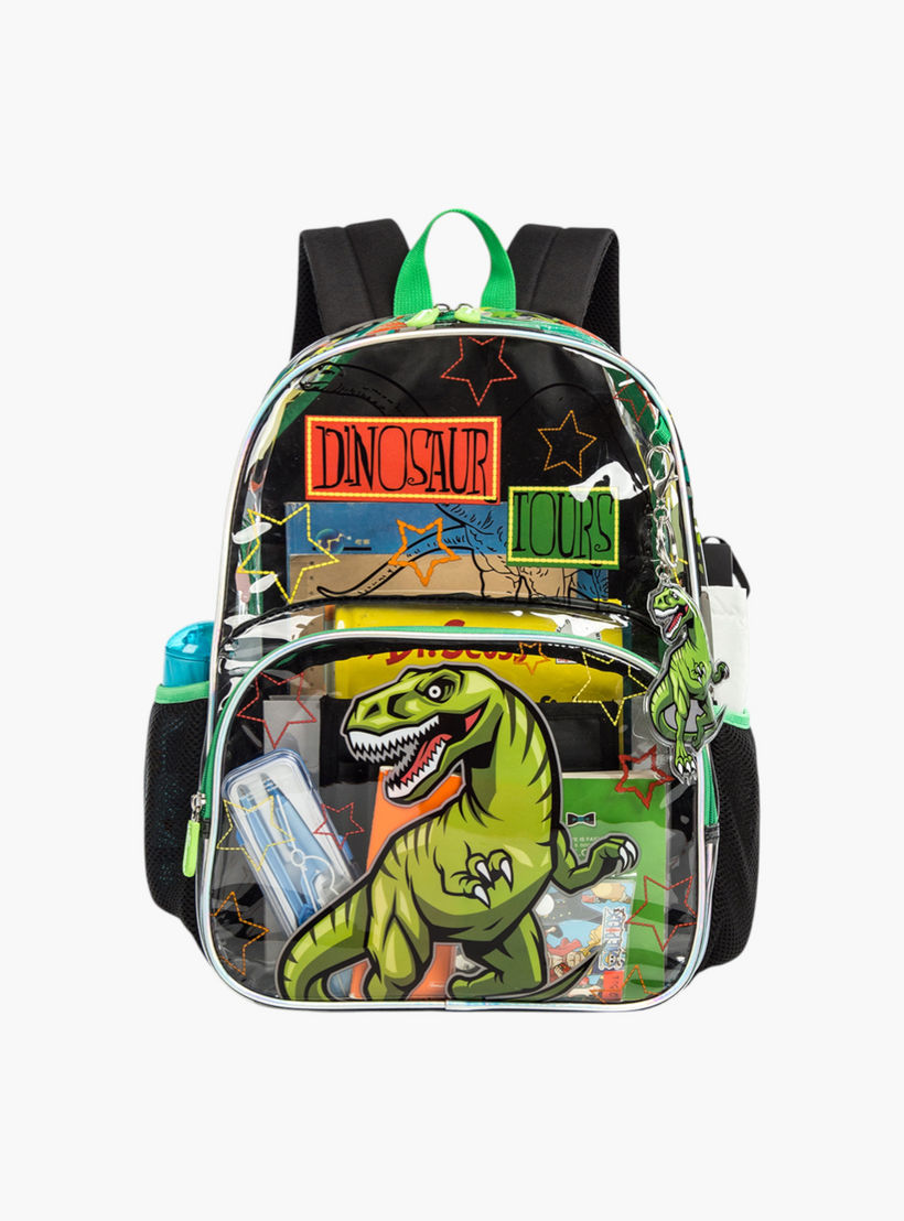 طقم شنطة ظهر 17 بوصة بطبعات ديناصور 3 قطع من إيزي كيدز - 30x18x43 سم-school-bagsandbackpacks-sets-image-4