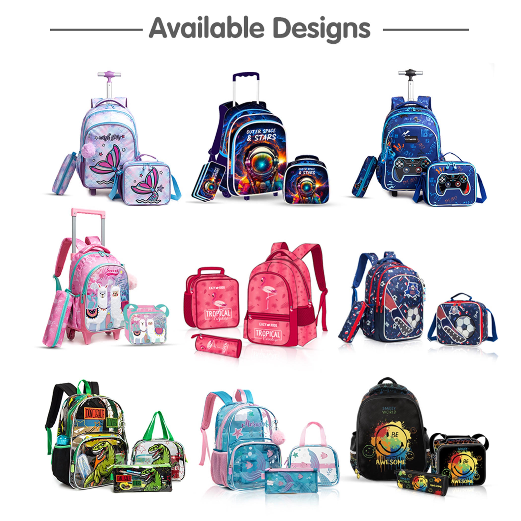 طقم شنطة ظهر 17 بوصة بطبعات ديناصور 3 قطع من إيزي كيدز - 30x18x43 سم-school-bagsandbackpacks-sets-image-8