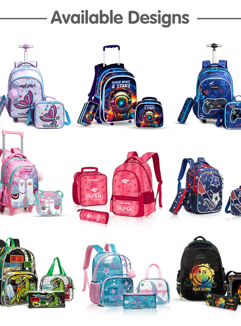 طقم شنطة ظهر 17 بوصة بطبعات ديناصور 3 قطع من إيزي كيدز - 30x18x43 سم-school-bagsandbackpacks-sets-image-8