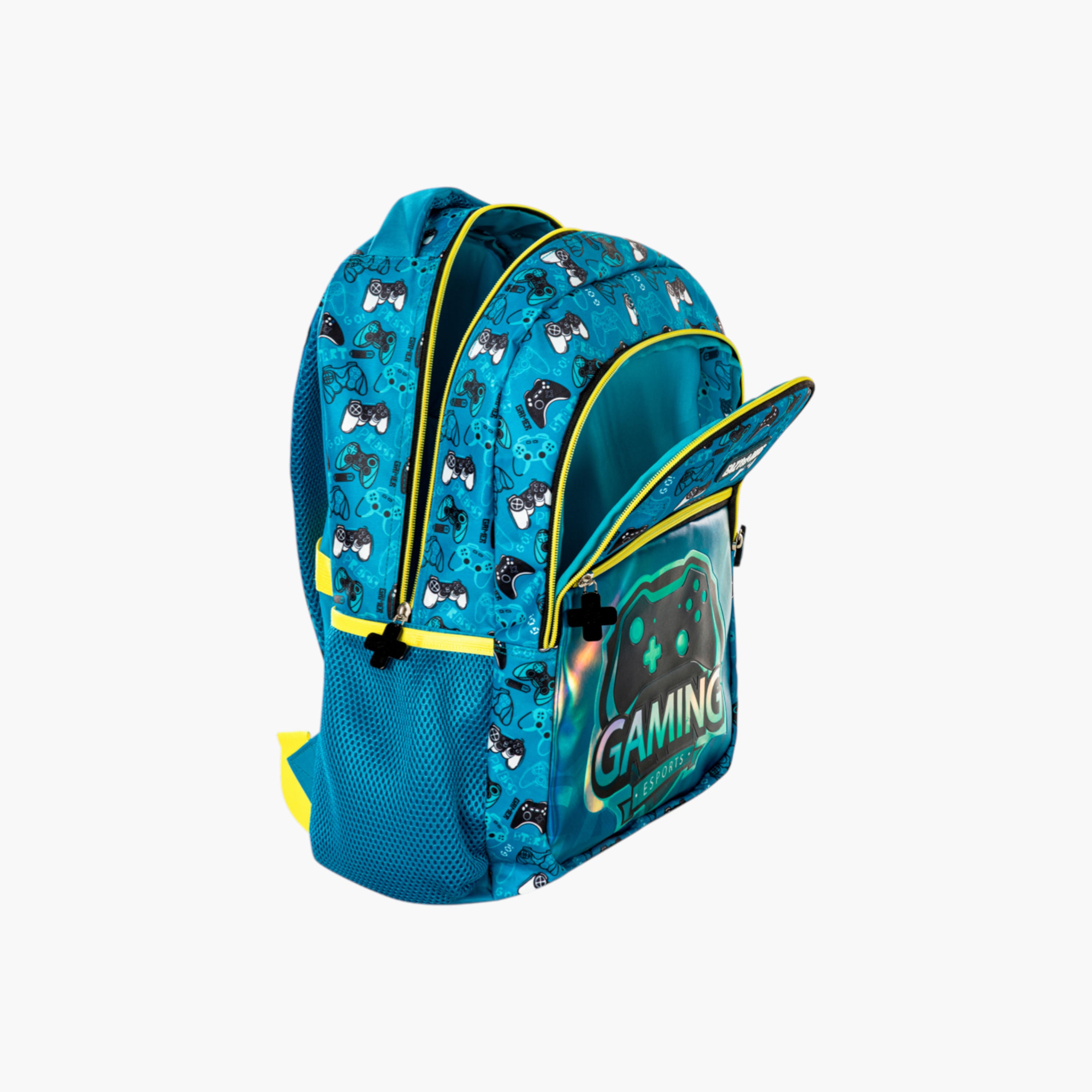Eazy Kids Gamer Print 16-inch Backpack with Lunch Bag and Pencil Pouch - 14x40x30 cms-school-bagsandbackpacks-sets-image-3