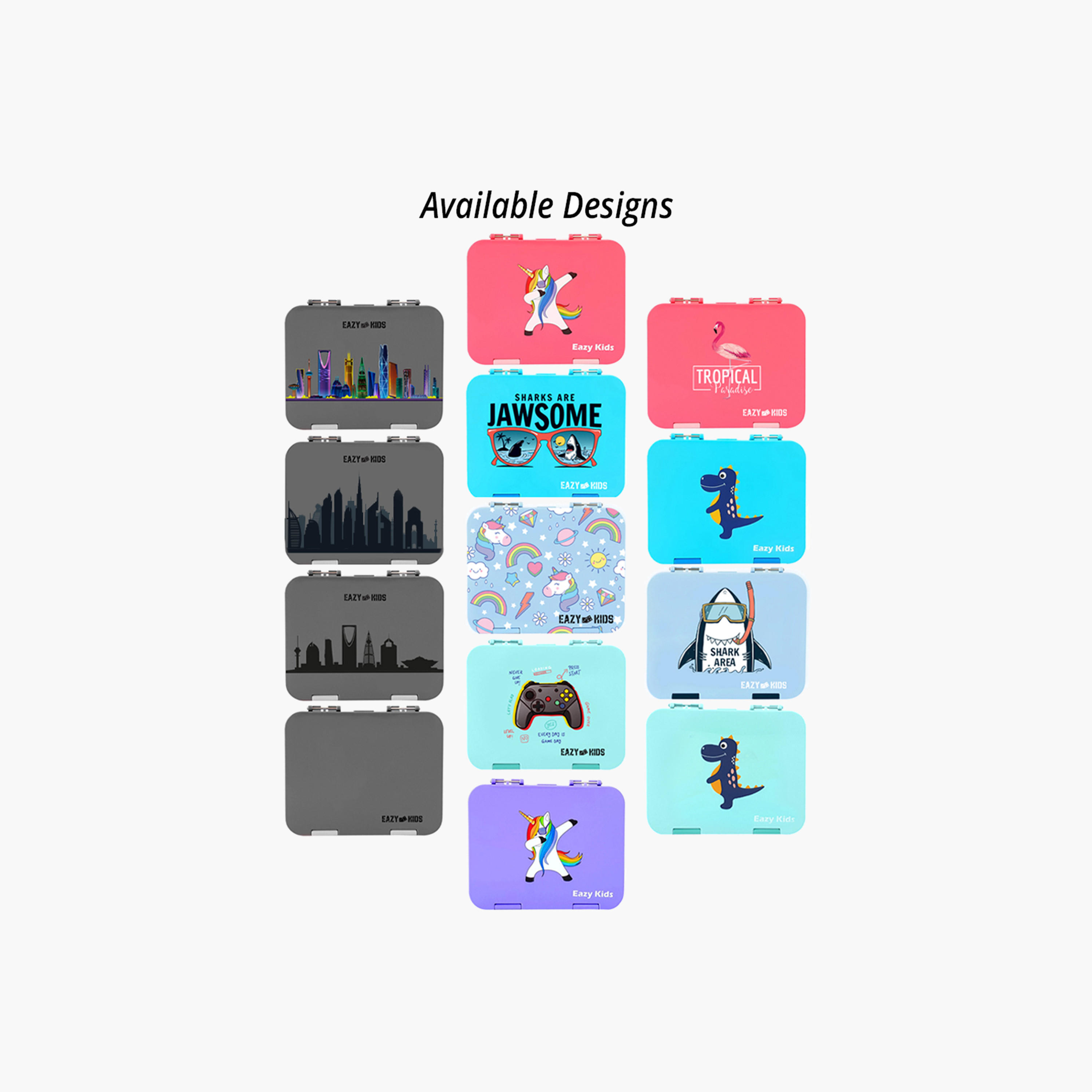 شنطة غداء بنتو بطبعات يونيكورن بـ6 أقسام من إيزي كيدز-school-lunchessentials-lunchboxes-image-2