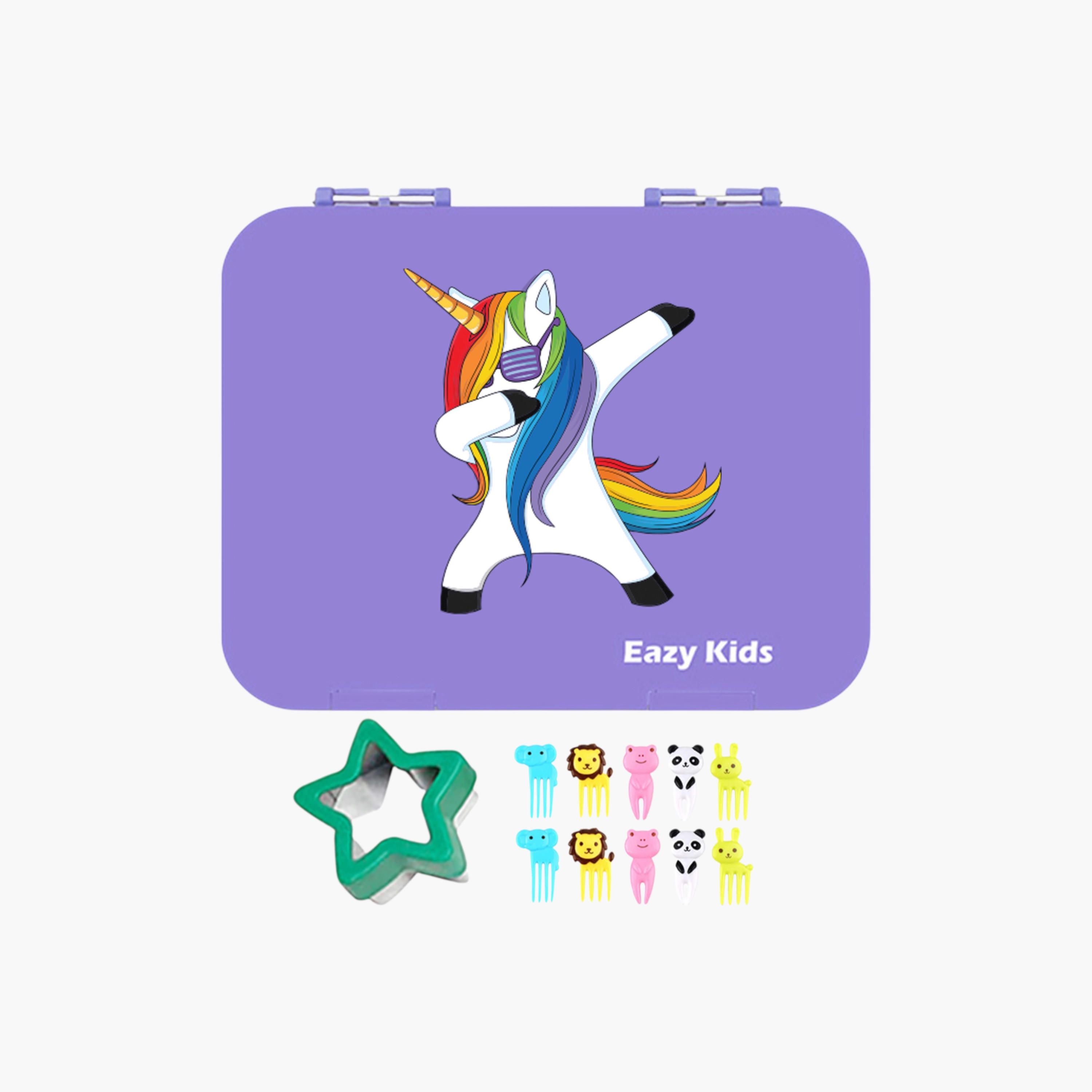 Eazy Kids Unicorn Print 6-Compartment Bento Lunch Box-school-lunchessentials-lunchboxes-image-3