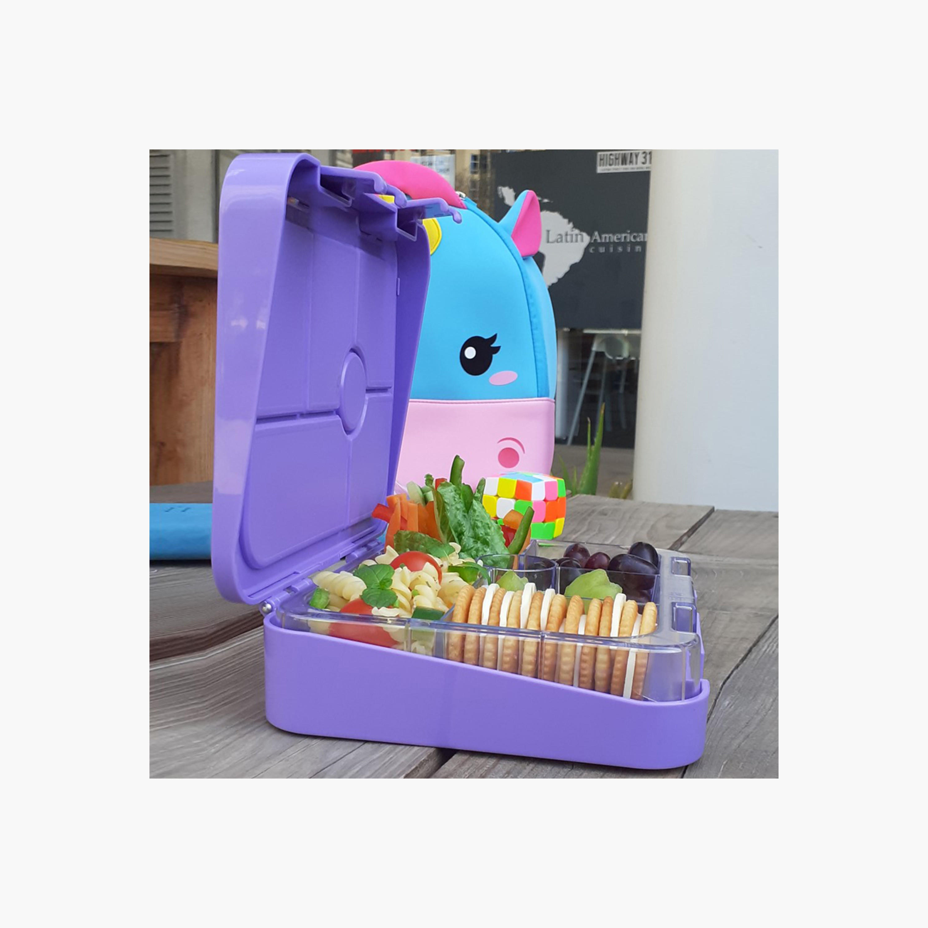 شنطة غداء بنتو بطبعات يونيكورن بـ6 أقسام من إيزي كيدز-school-lunchessentials-lunchboxes-image-7
