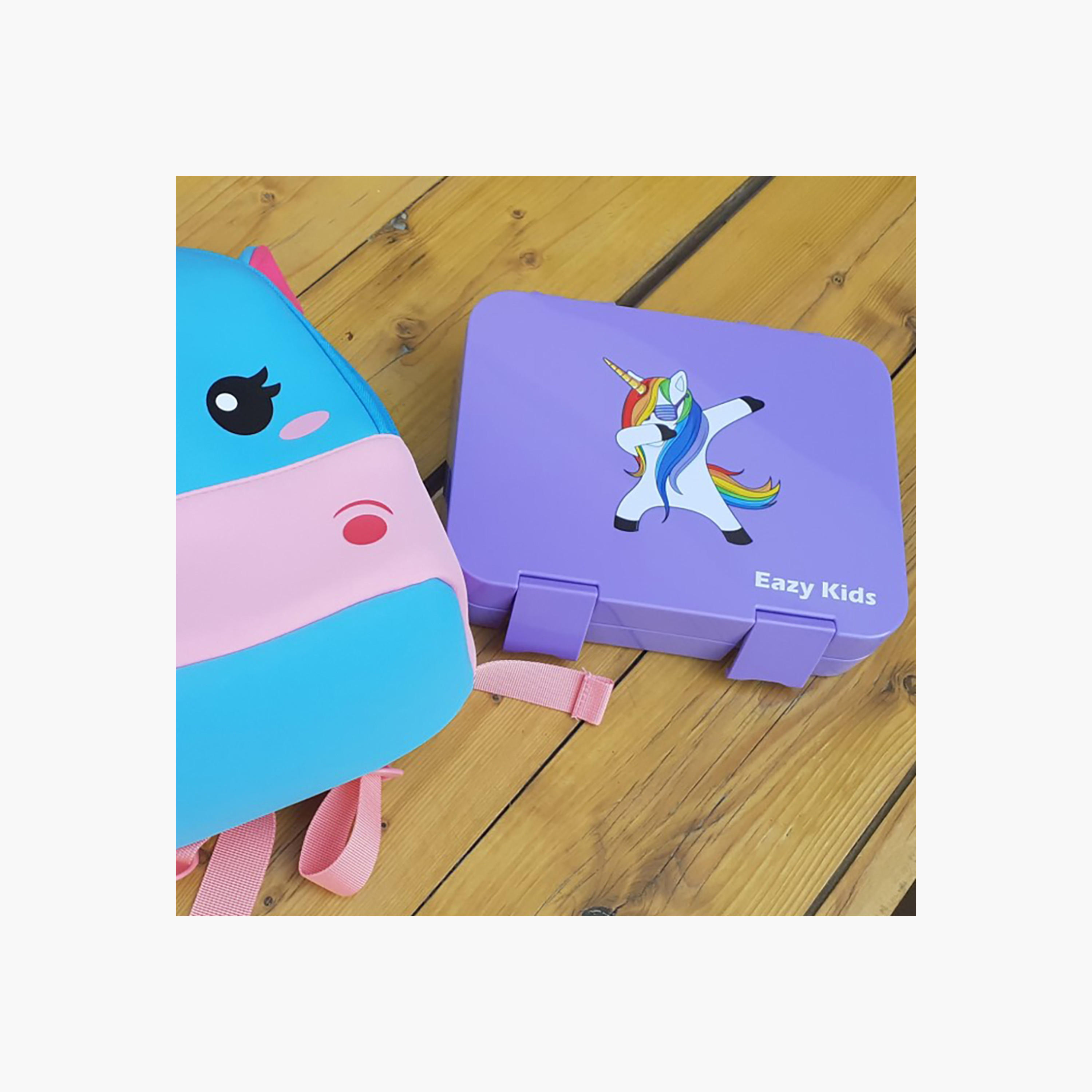شنطة غداء بنتو بطبعات يونيكورن بـ6 أقسام من إيزي كيدز-school-lunchessentials-lunchboxes-image-8