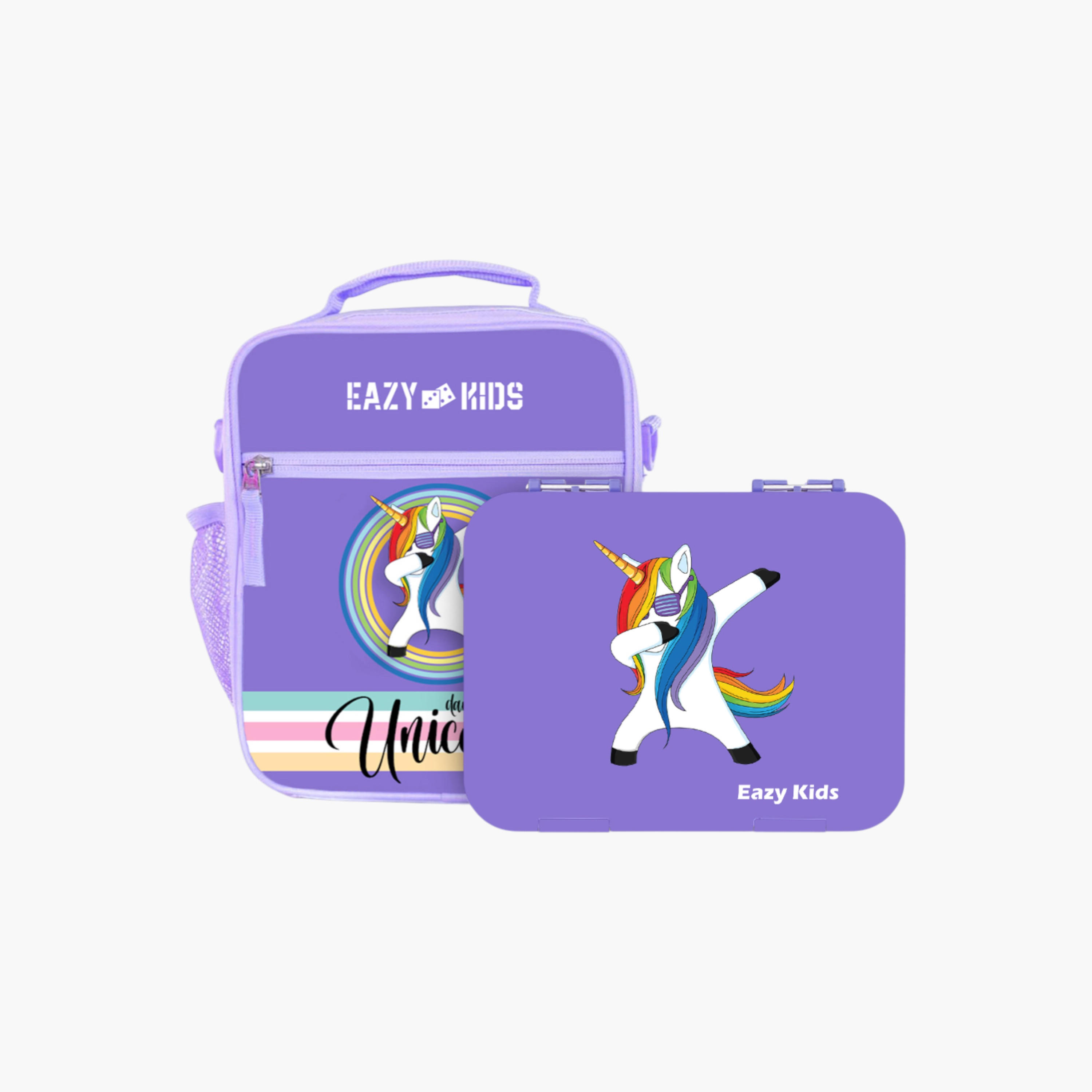 شنطة غداء بنتو بطبعات يونيكورن بـ6 أقسام من إيزي كيدز-school-lunchessentials-lunchboxes-image-9