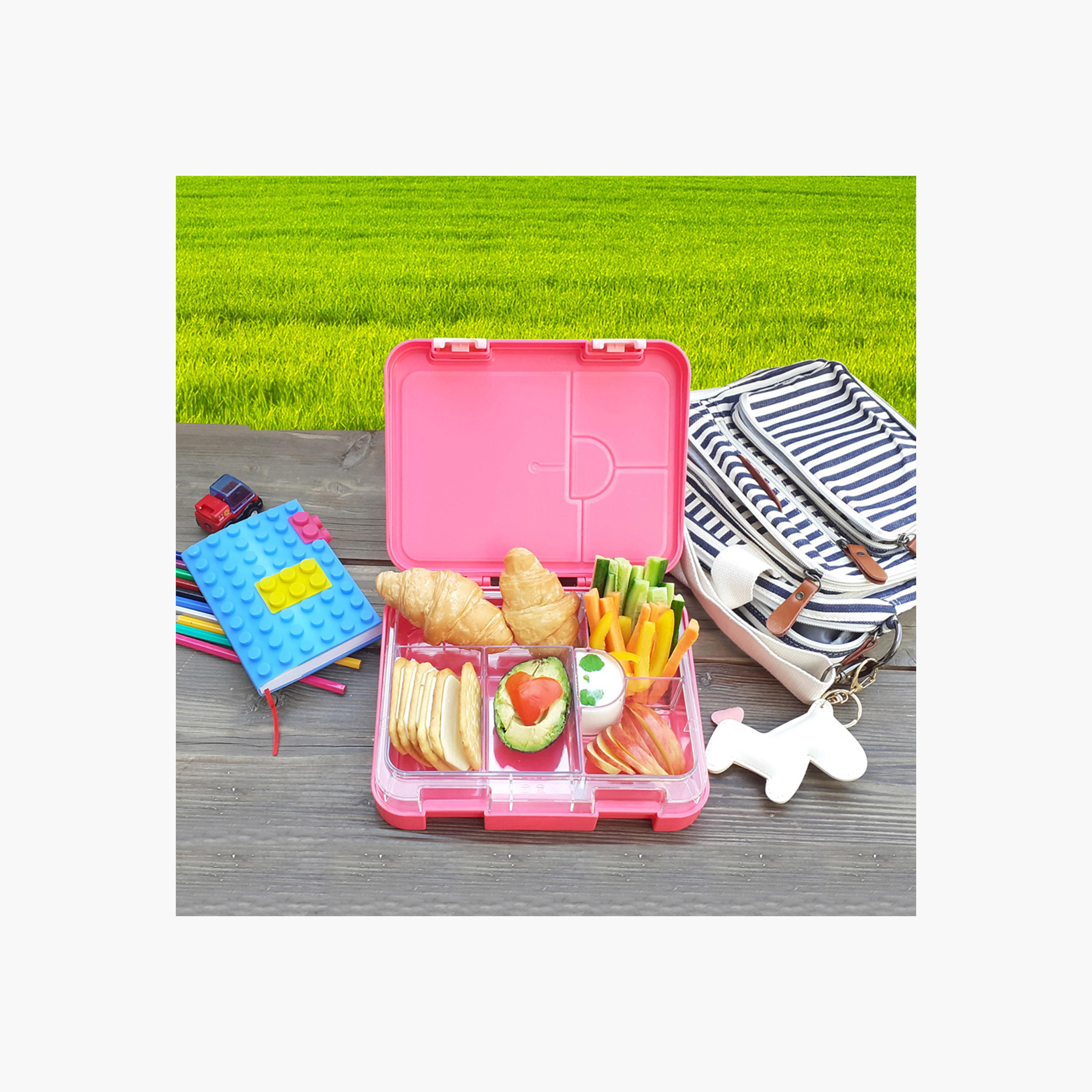 Eazy Kids Unicorn Print Convertible Lunch Box with Sandwich Cutter and Fruit Pick Set-school-lunchessentials-lunchboxes-image-8