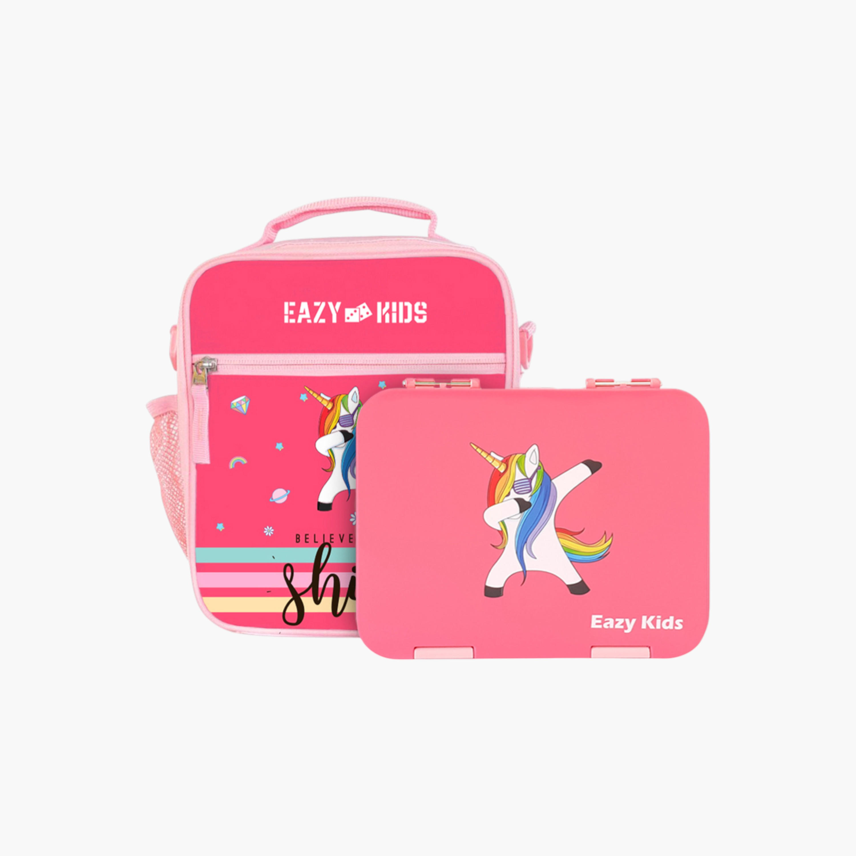 Eazy Kids Unicorn Print Convertible Lunch Box with Sandwich Cutter and Fruit Pick Set-school-lunchessentials-lunchboxes-image-9