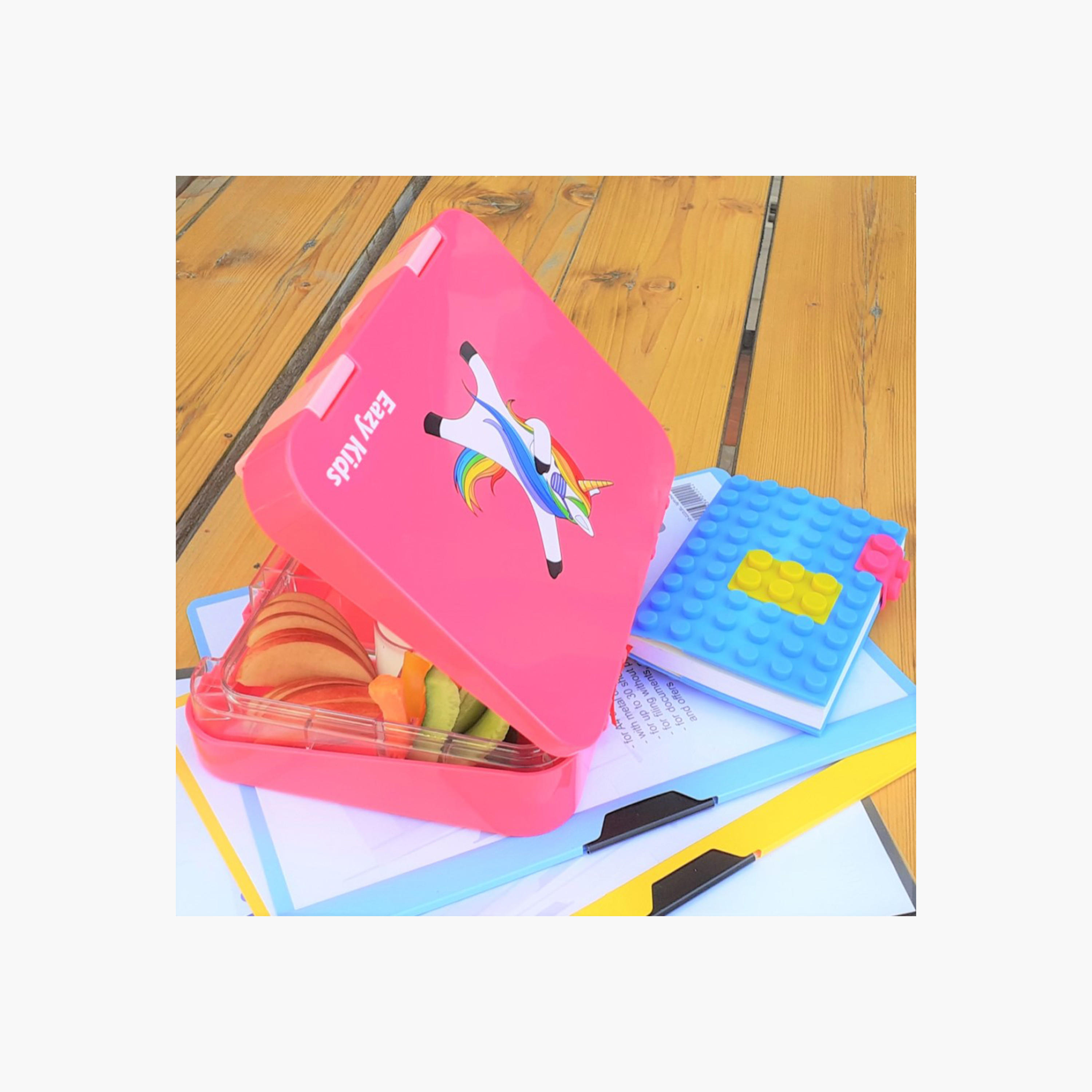 Eazy Kids Unicorn Print Convertible Lunch Box with Sandwich Cutter and Fruit Pick Set-school-lunchessentials-lunchboxes-image-10