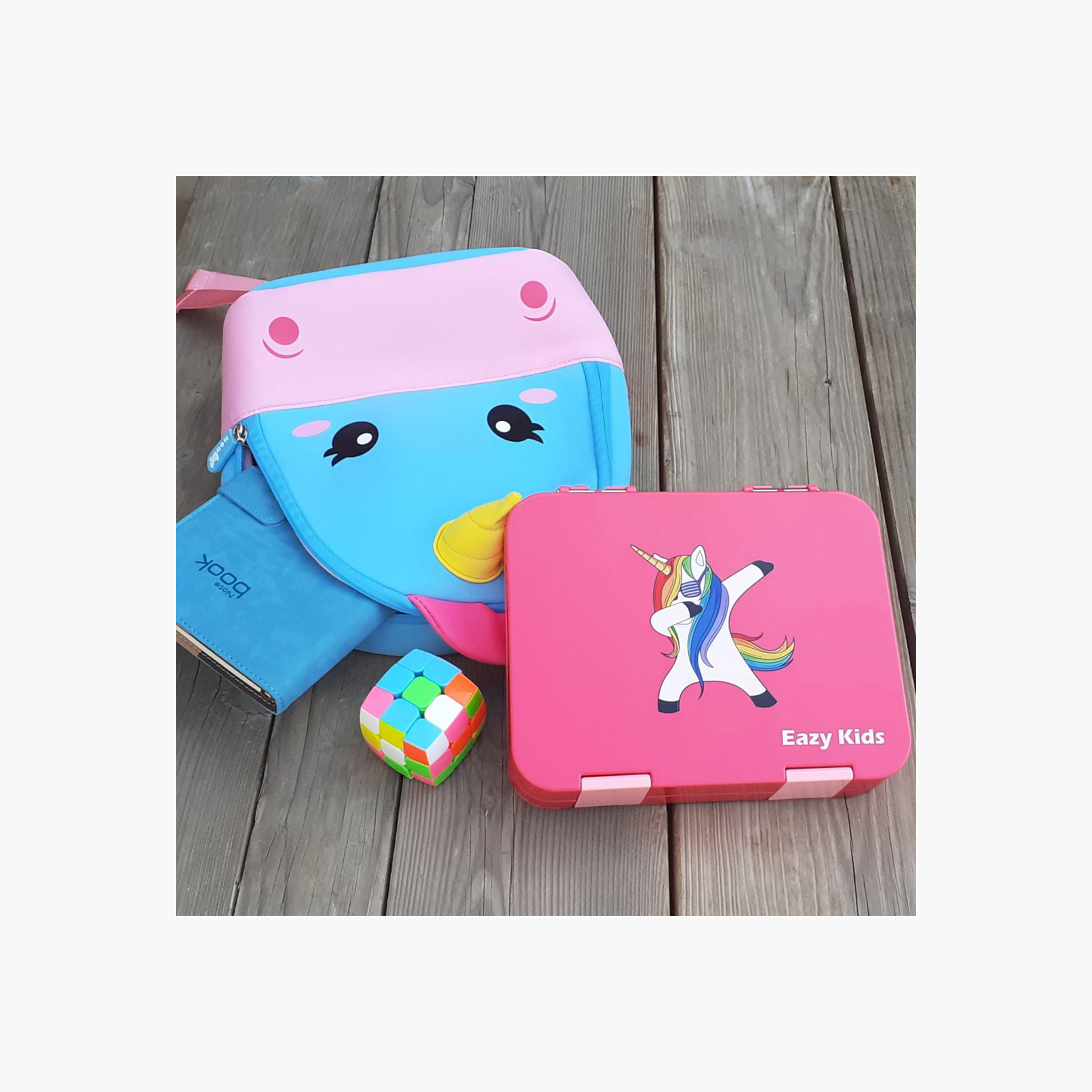 Eazy Kids Unicorn Print Convertible Lunch Box with Sandwich Cutter and Fruit Pick Set-school-lunchessentials-lunchboxes-image-7