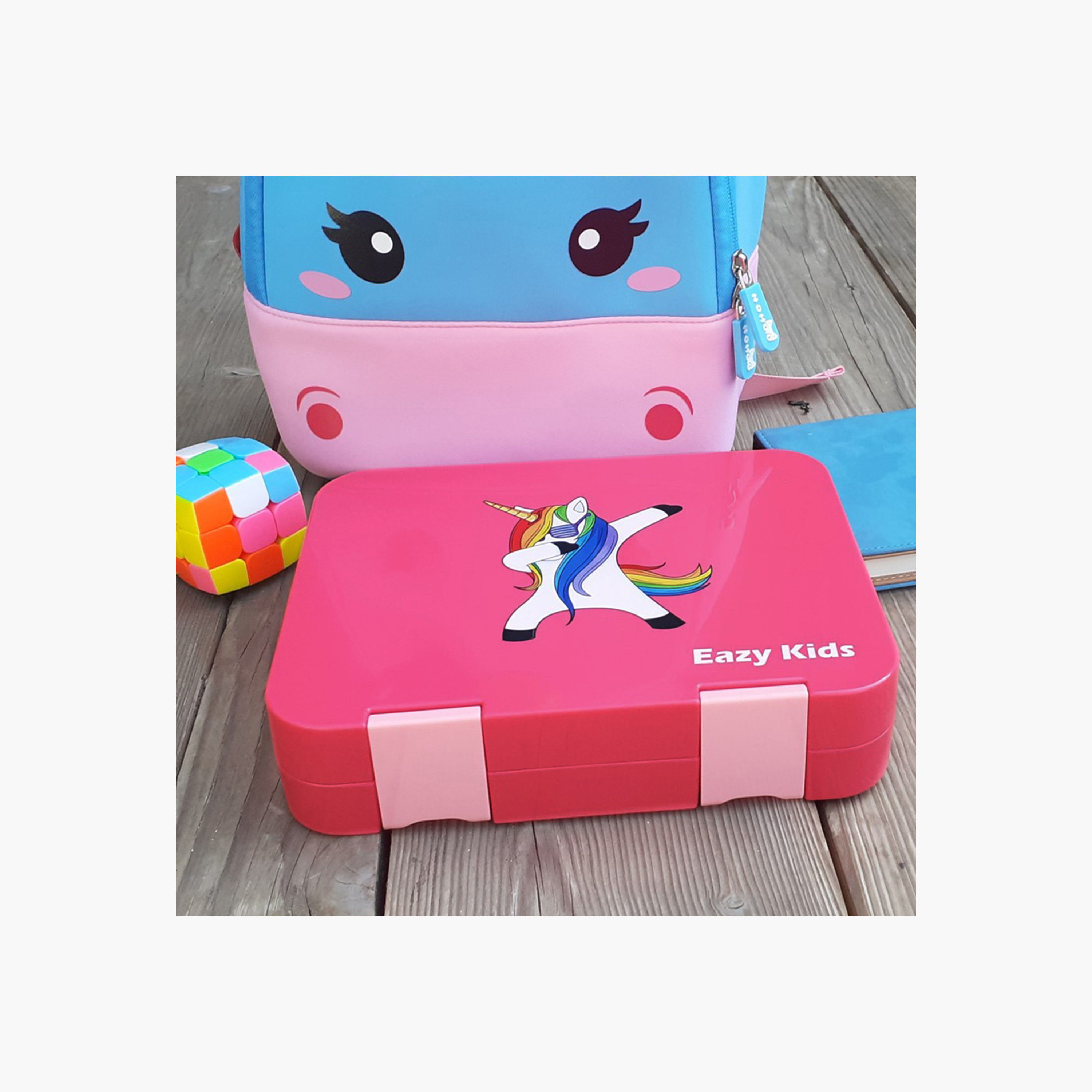 Eazy Kids Unicorn Print Convertible Lunch Box with Sandwich Cutter and Fruit Pick Set-school-lunchessentials-lunchboxes-image-8