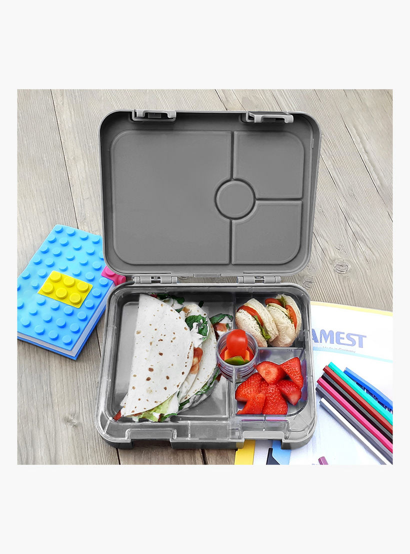 طقم شنطة غداء بنتو بطبعات بـ4 أقسام مع قاطع ساندويتشات من إيزي كيدز-school-lunchessentials-lunchboxes-image-5