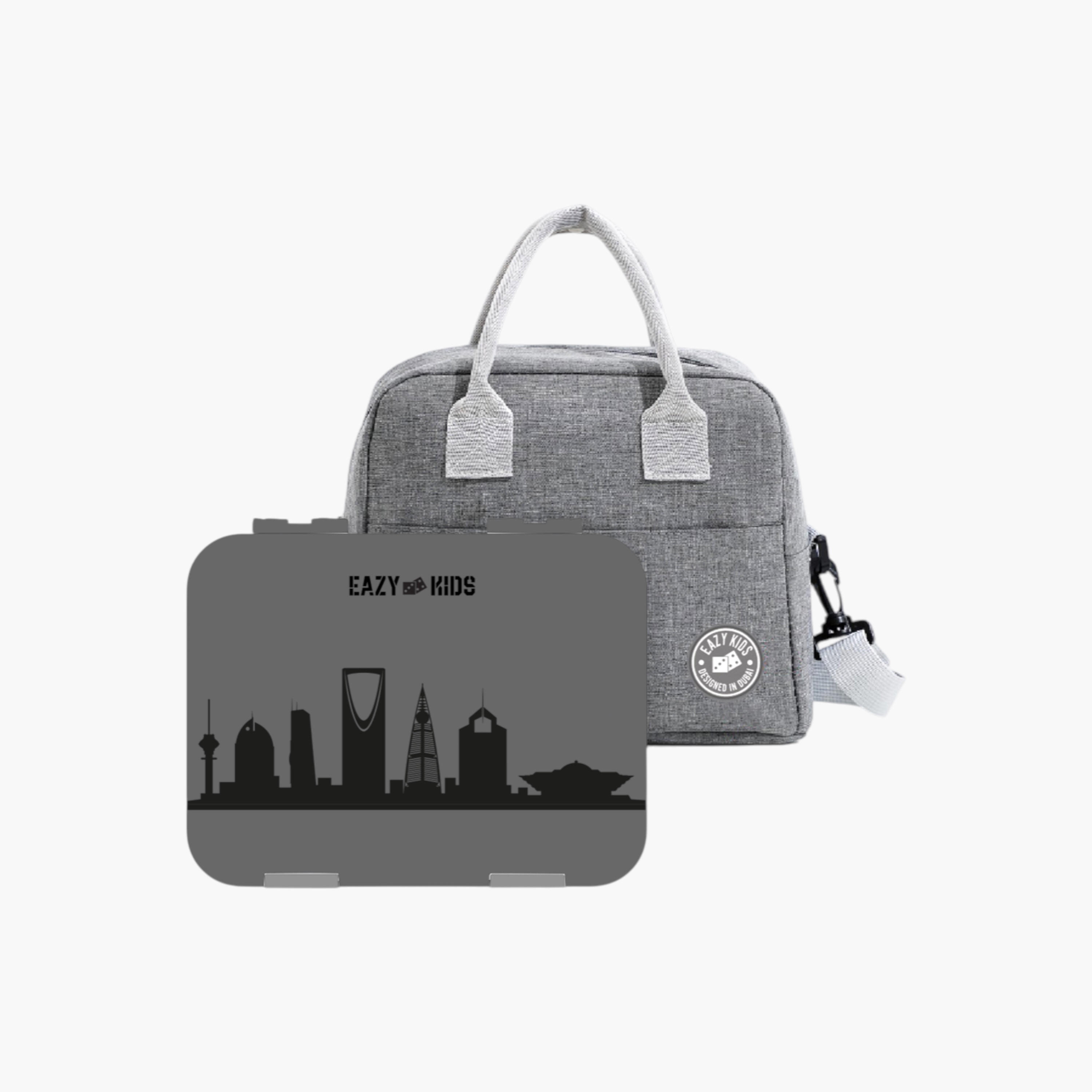 طقم شنطة غداء بنتو بطبعات بـ4 أقسام مع قاطع ساندويتشات من إيزي كيدز-school-lunchessentials-lunchboxes-image-7