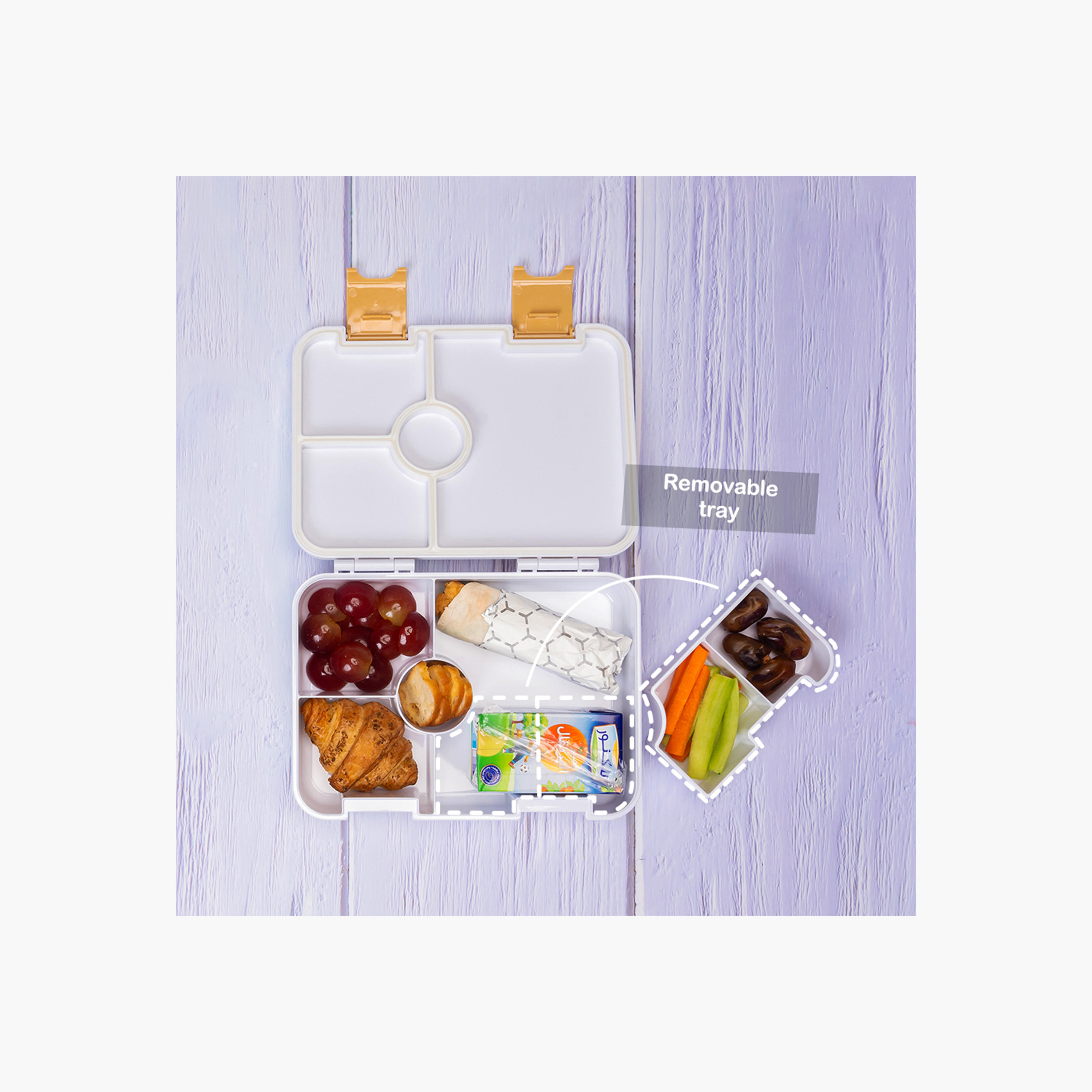 Eazy Kids Avocado Print Convertible Lunch Box with Sandwich Cutter and Fruit Pick Set-school-lunchessentials-lunchboxes-image-2