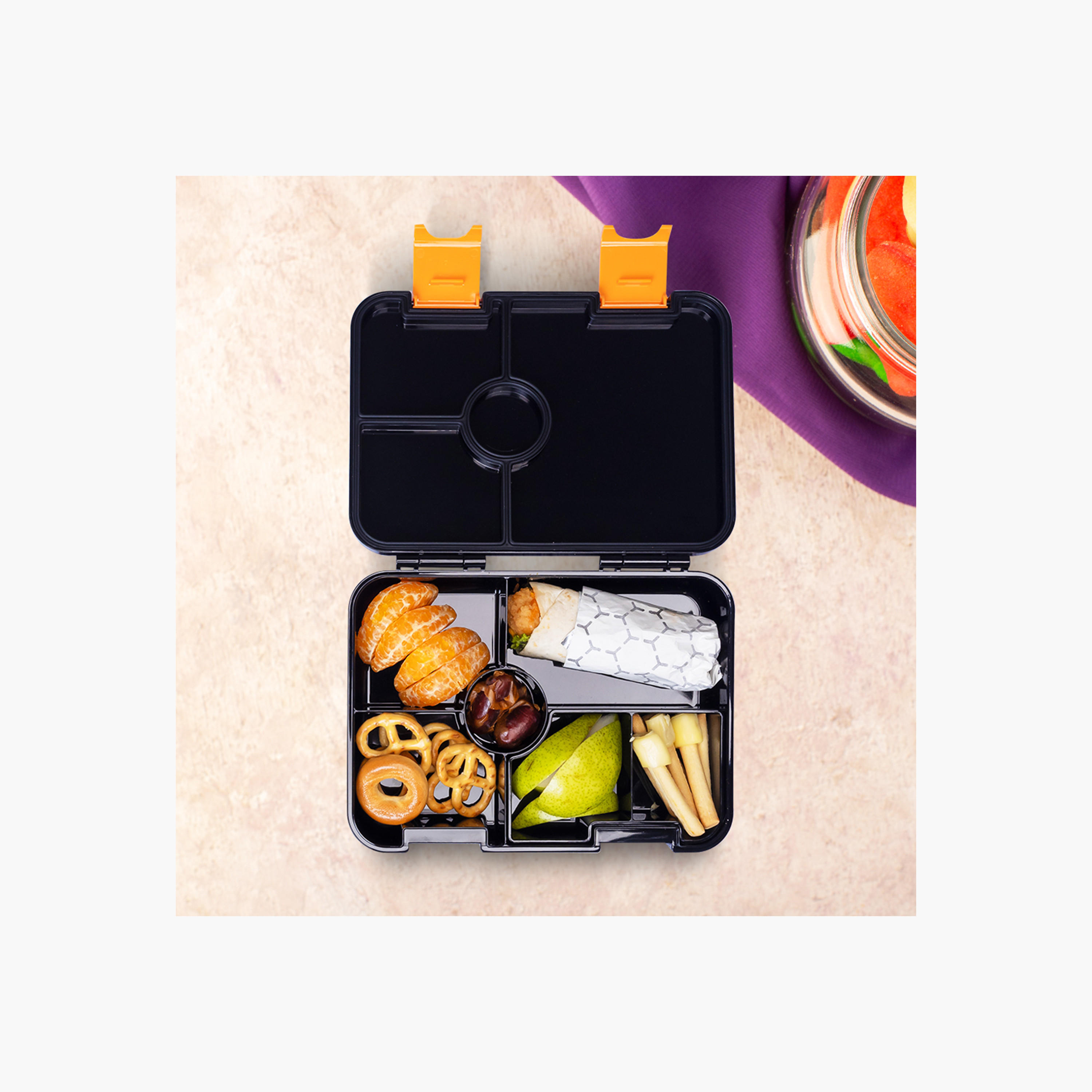 Eazy Kids Printed Convertible Bento Lunch Box with Sandwich Cutter and Fruit Pick Set-school-lunchessentials-lunchboxes-image-3
