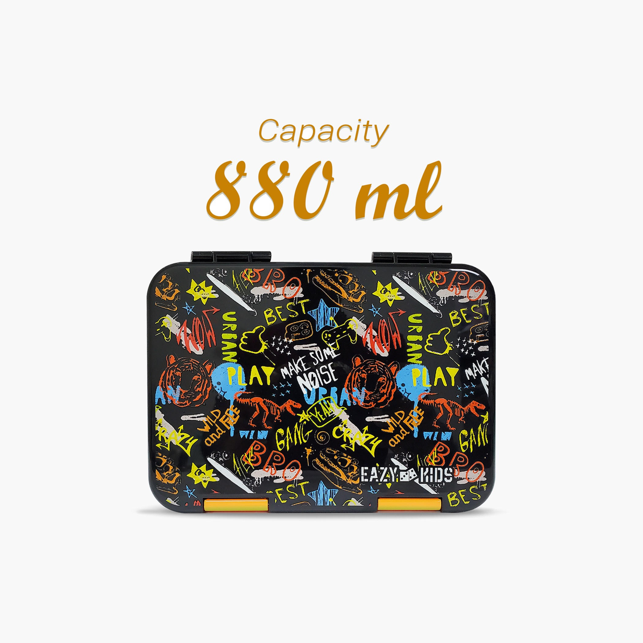 Eazy Kids Printed Convertible Bento Lunch Box with Sandwich Cutter and Fruit Pick Set-school-lunchessentials-lunchboxes-image-4