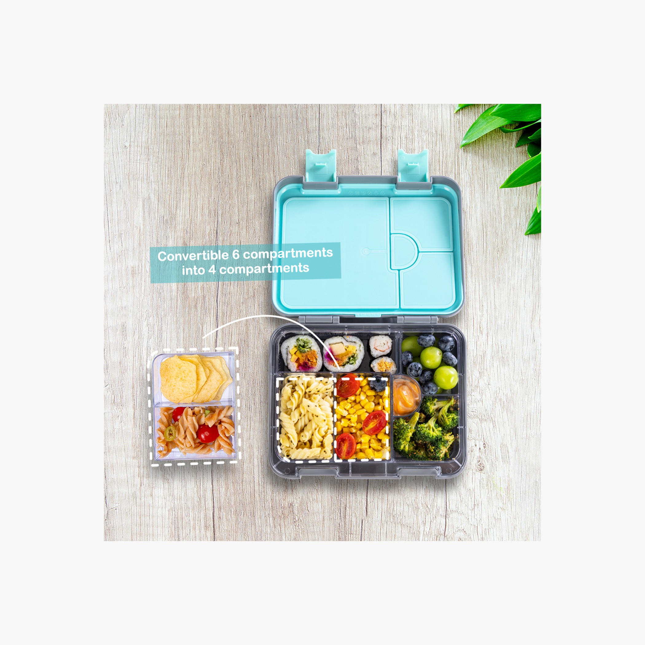 Eazy Kids Printed Convertible Compartment Bento Lunch Box with Cutlery and Alphabet Sticker-school-lunchessentials-lunchboxes-image-4