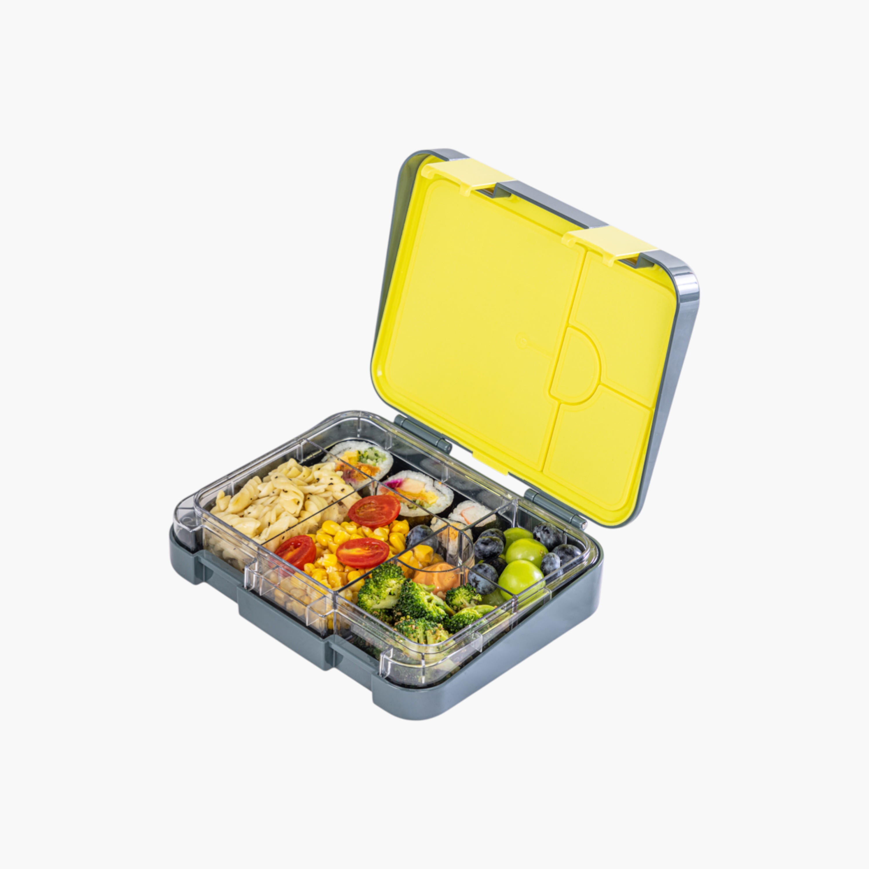Eazy Kids Solid Sectioned Bento Lunch Box with Cutlery and Alphabet Sticker-school-lunchessentials-lunchboxes-image-4