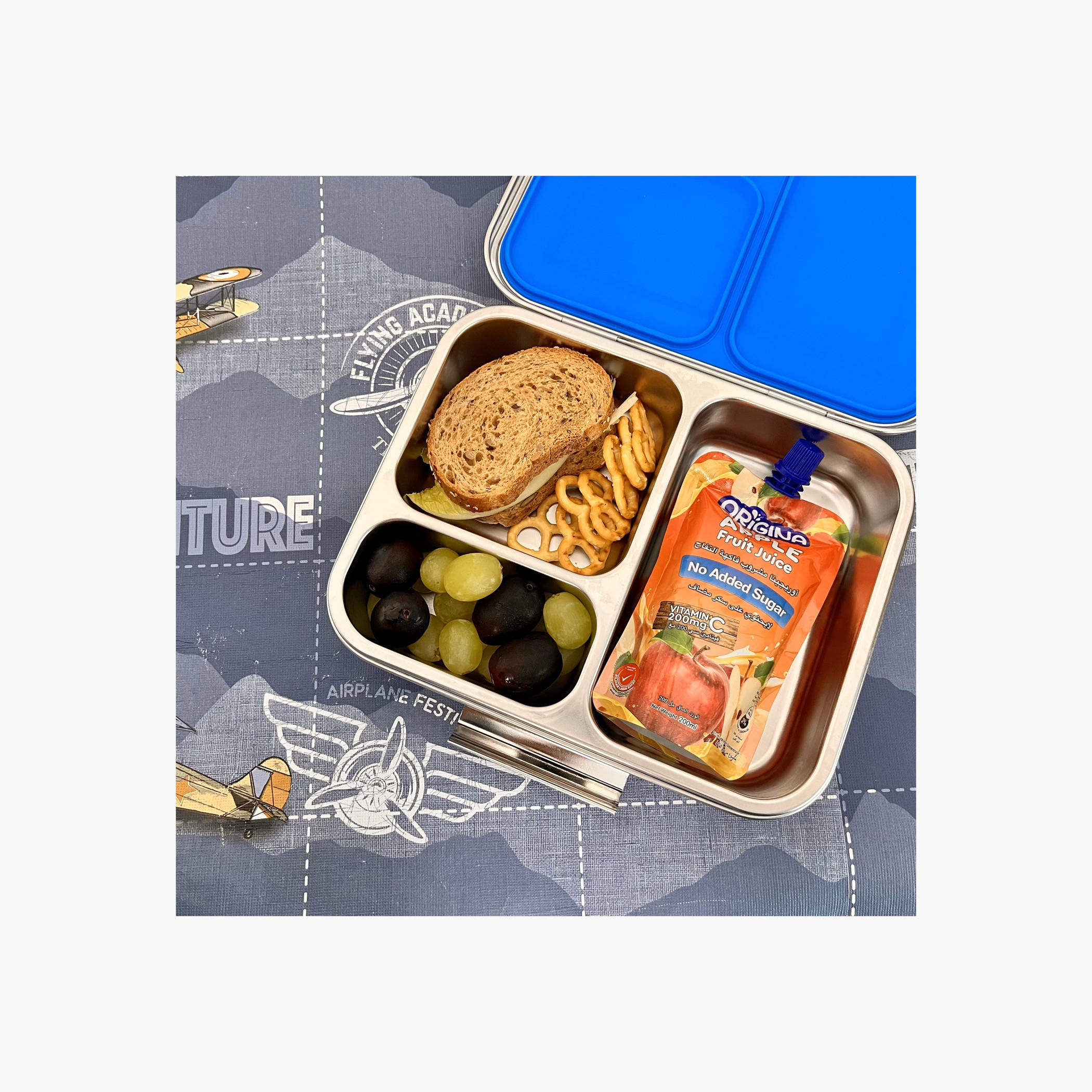Eazy Kids Solid Sectioned Bento Steel Lunch Box-school-lunchessentials-lunchboxes-image-10