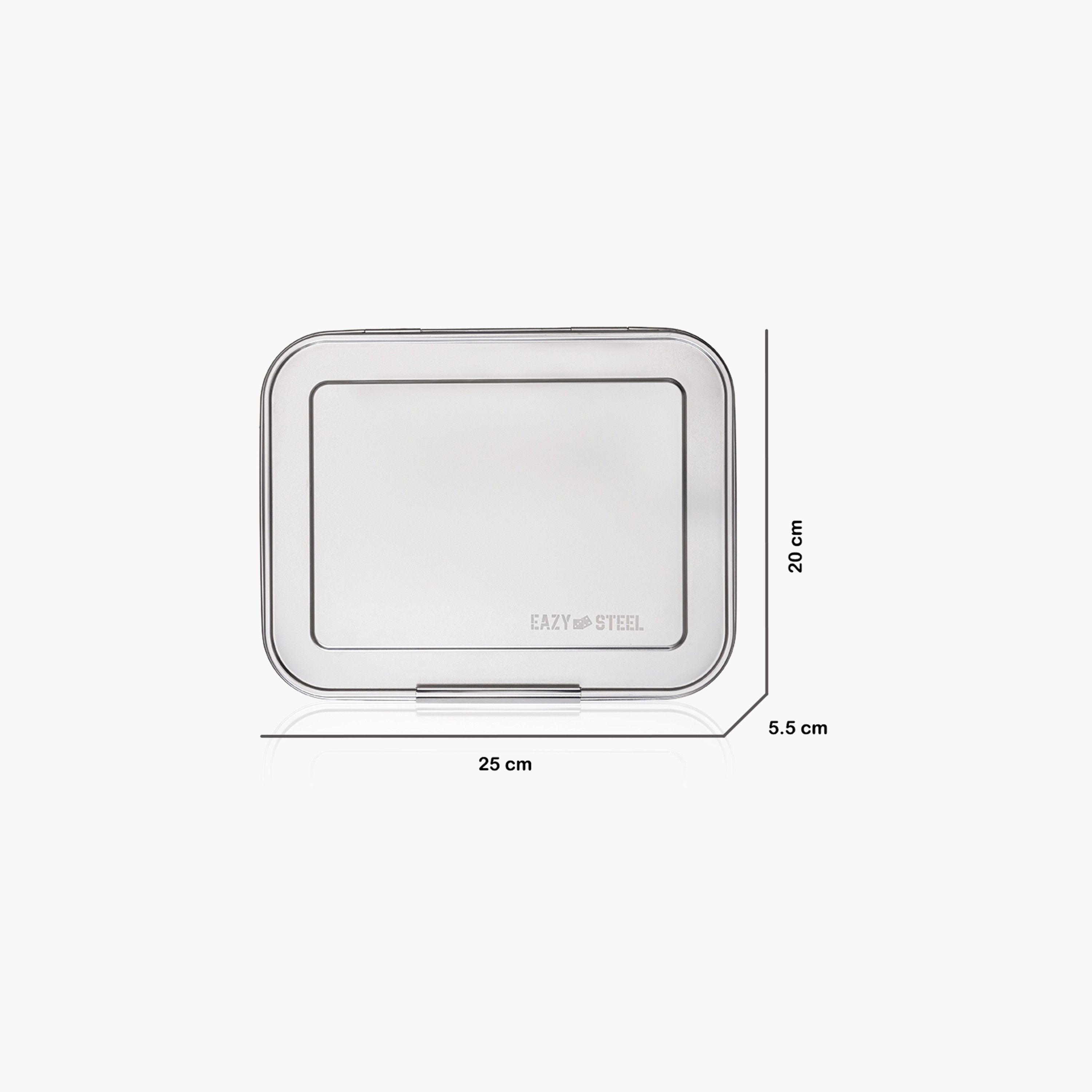 Eazy Kids Solid Sectioned Bento Steel Lunch Box-school-lunchessentials-lunchboxes-image-2