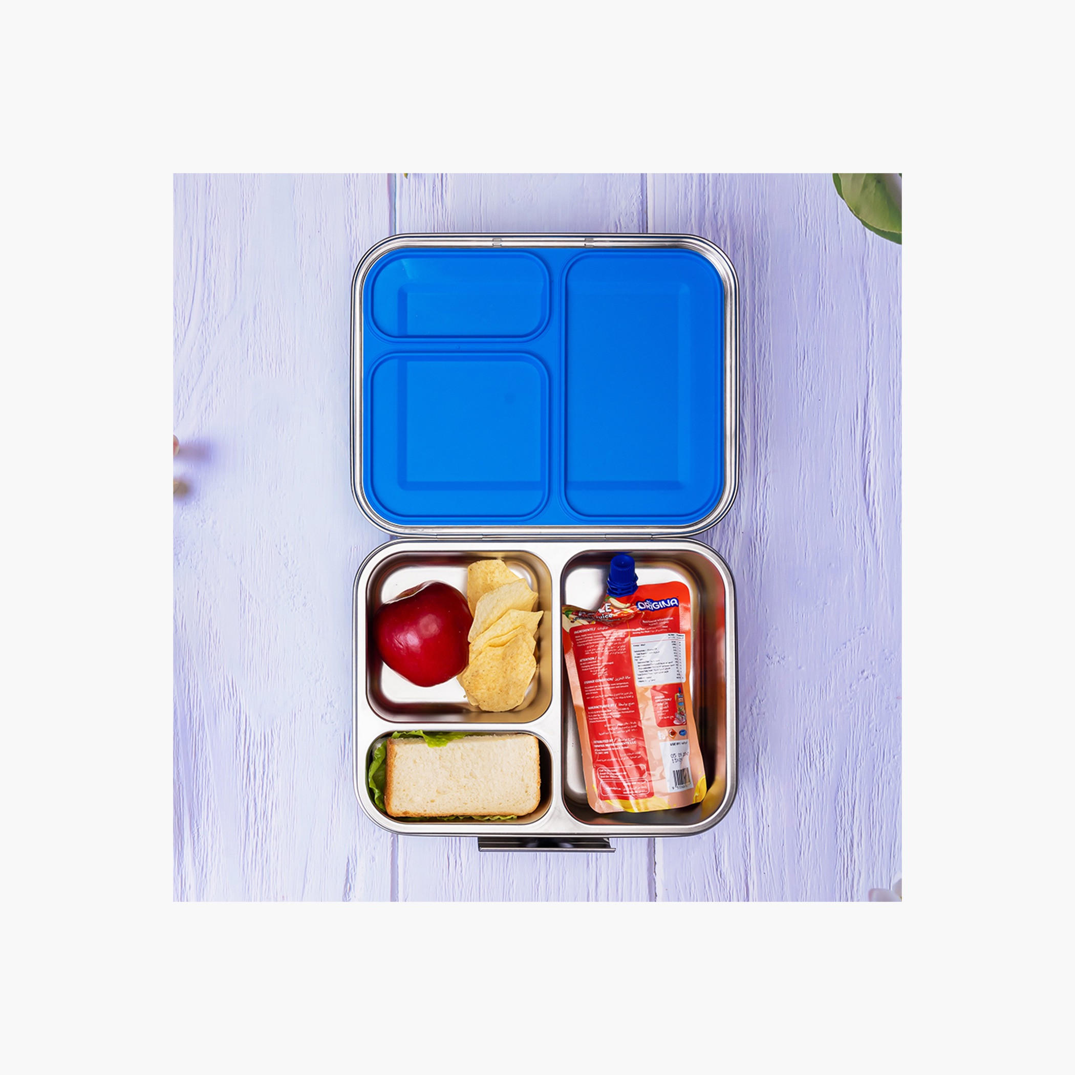 Eazy Kids Solid Sectioned Bento Steel Lunch Box-school-lunchessentials-lunchboxes-image-4