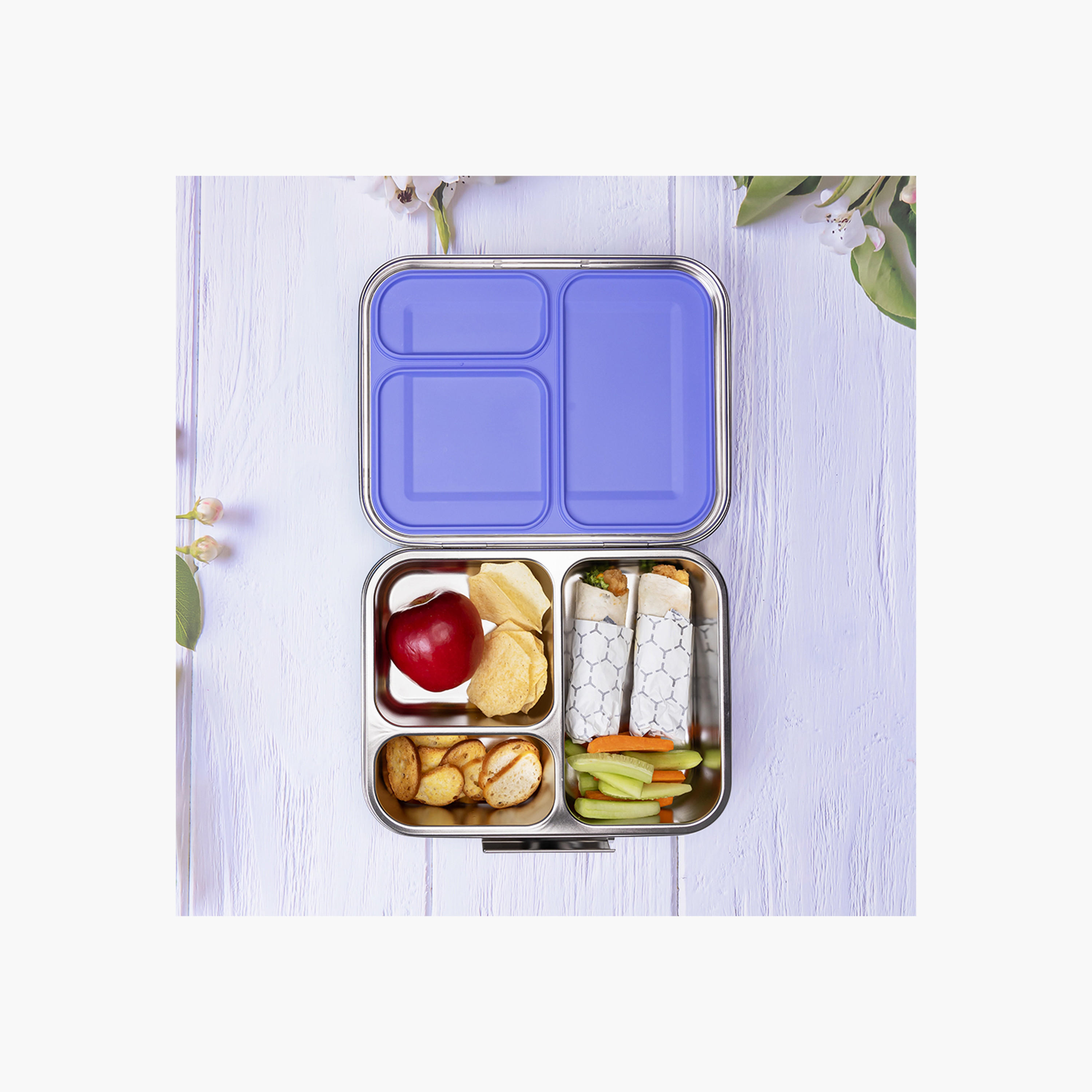Eazy Kids 3-Compartment Stainless Steel Bento Lunch Box-school-lunchessentials-lunchboxes-image-5