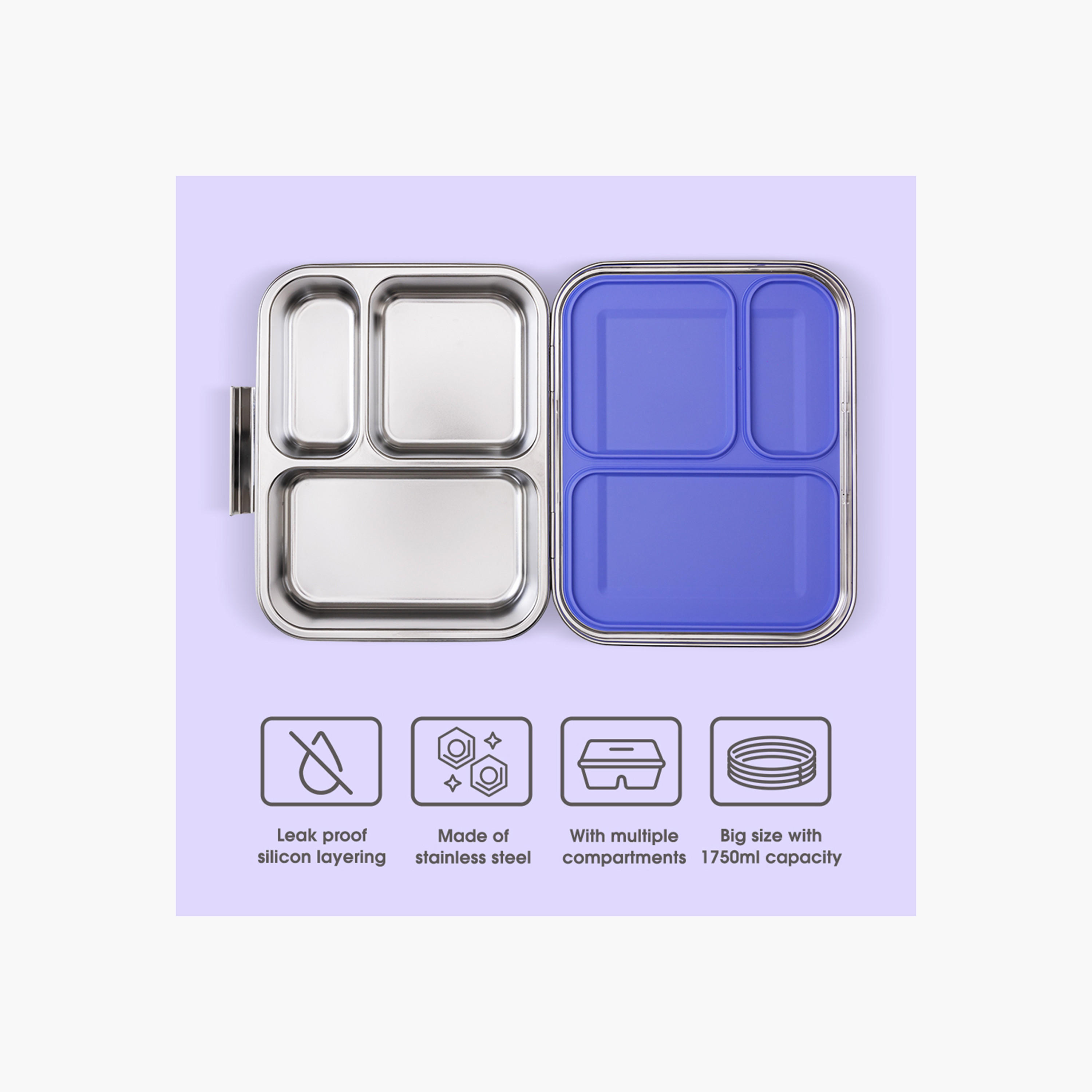 Eazy Kids 3-Compartment Stainless Steel Bento Lunch Box-school-lunchessentials-lunchboxes-image-8