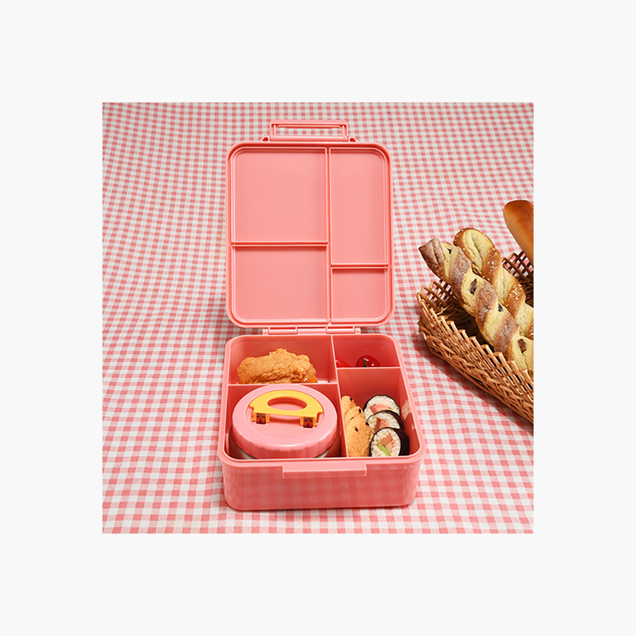Eazy Kids Printed Sectioned Bento Lunch Box with Insulated Food Jar-school-lunchessentials-lunchboxes-image-6