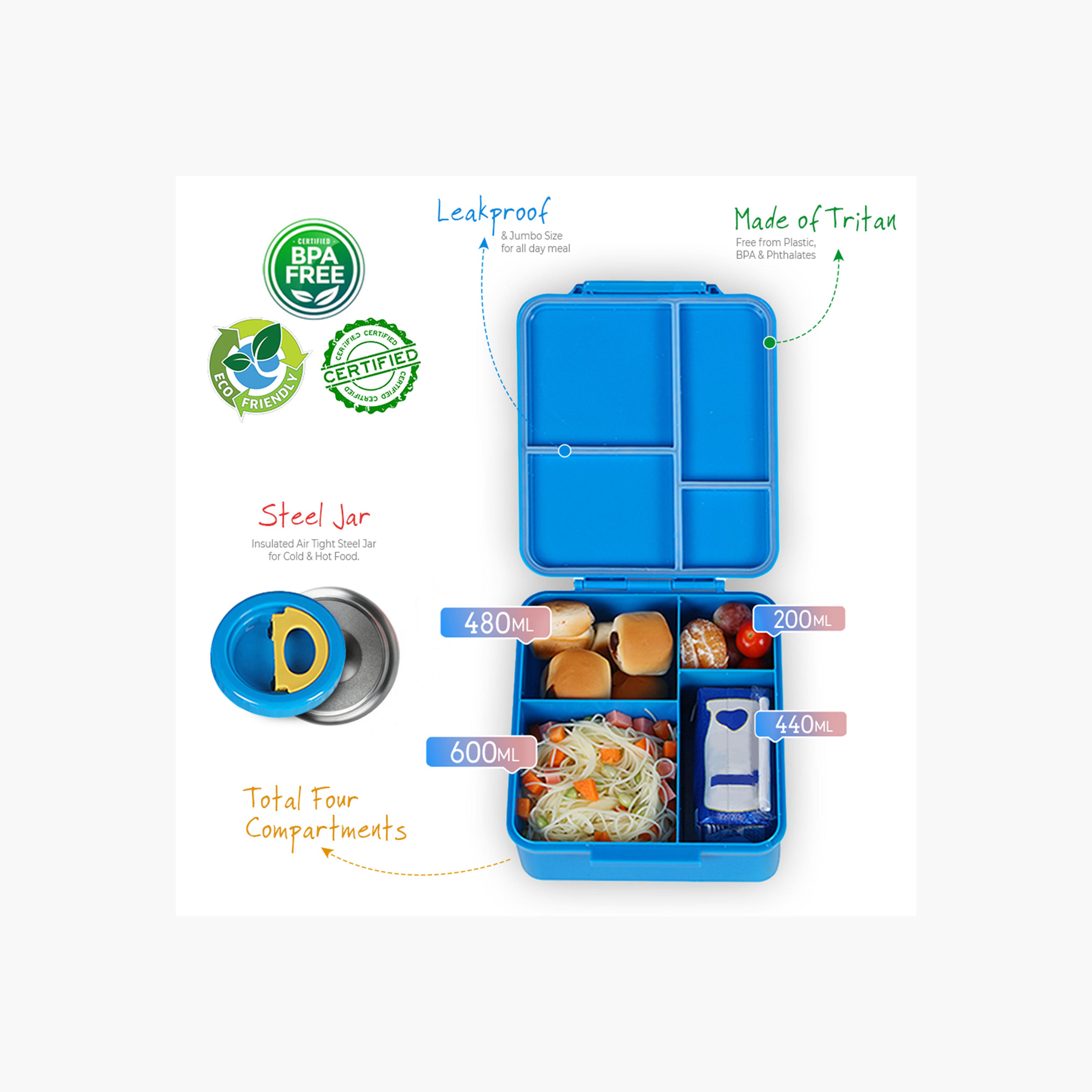 Eazy Kids Jumbo Space Print Lunch Box with Insulated Jar-school-lunchessentials-lunchboxes-image-3