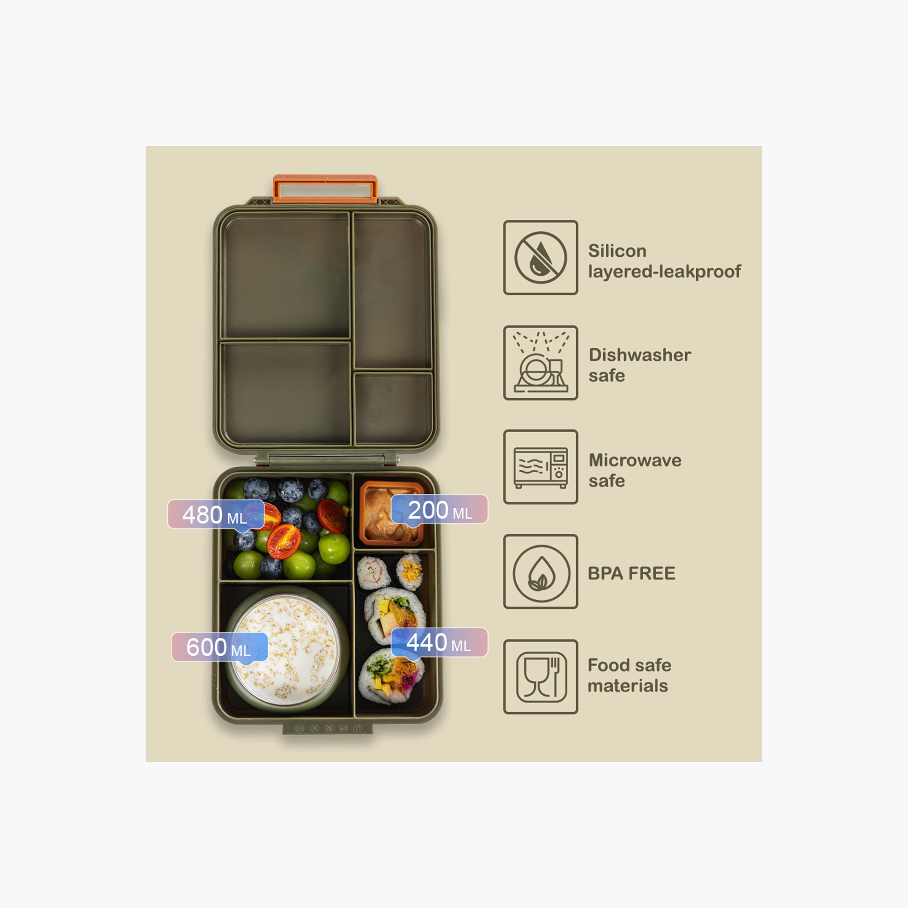 Eazy Kids Jumbo Solid Lunch Box with Insulated Jar and Dip Box Set-school-lunchessentials-lunchboxes-image-8