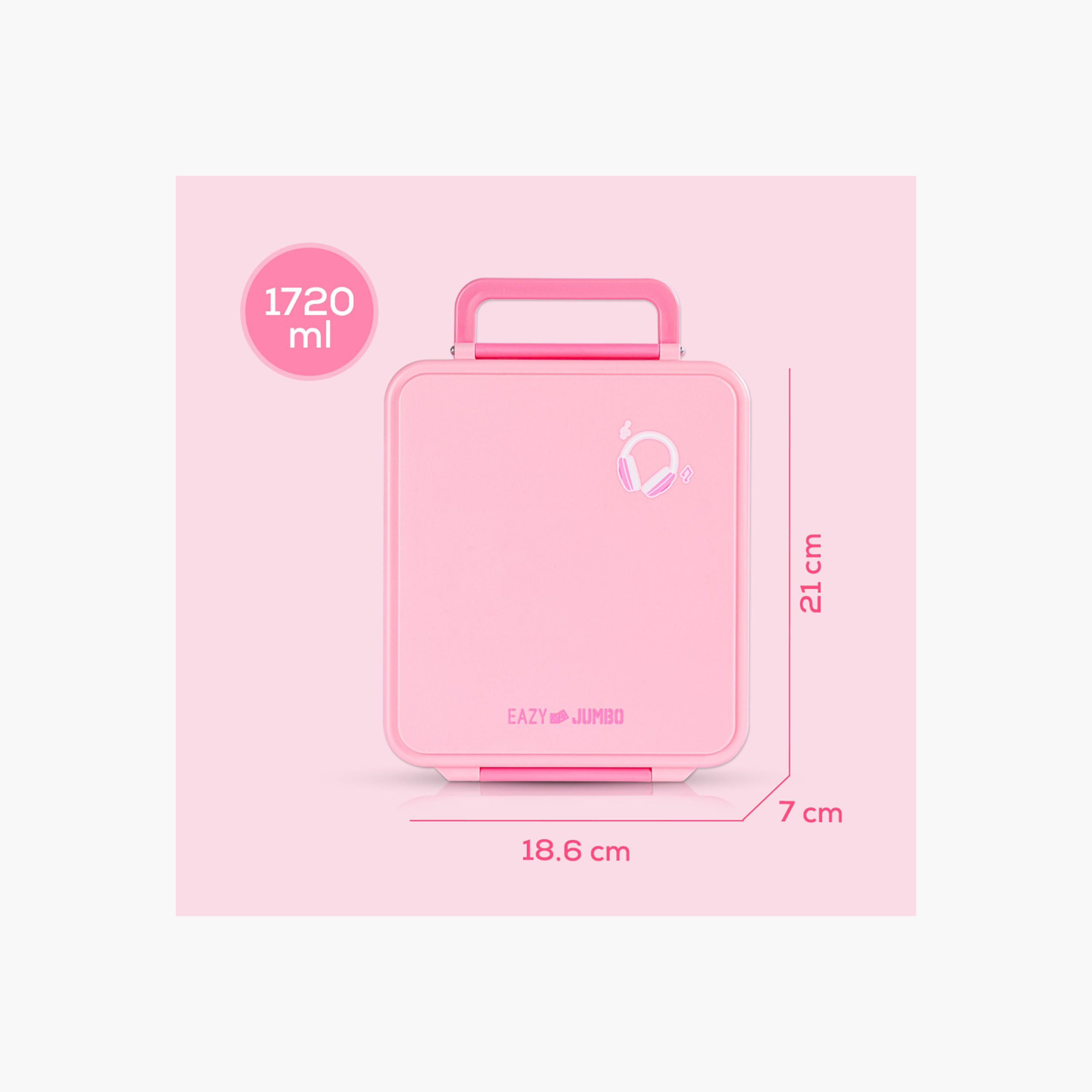 Eazy Kids Jumbo Solid Lunch Box with Insulated Jar and Dip Box Set-school-lunchessentials-lunchboxes-image-3