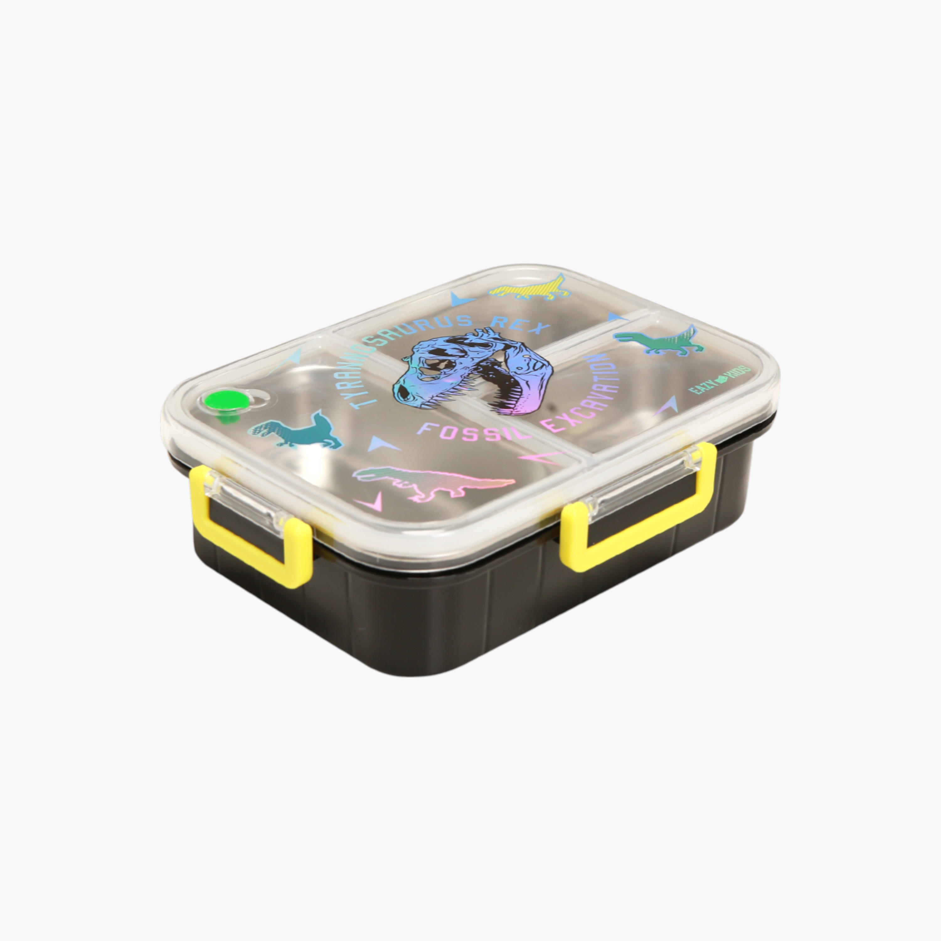 Eazy Kids Dinosaur Print Stainless Steel Lunch Box-school-lunchessentials-lunchboxes-image-1