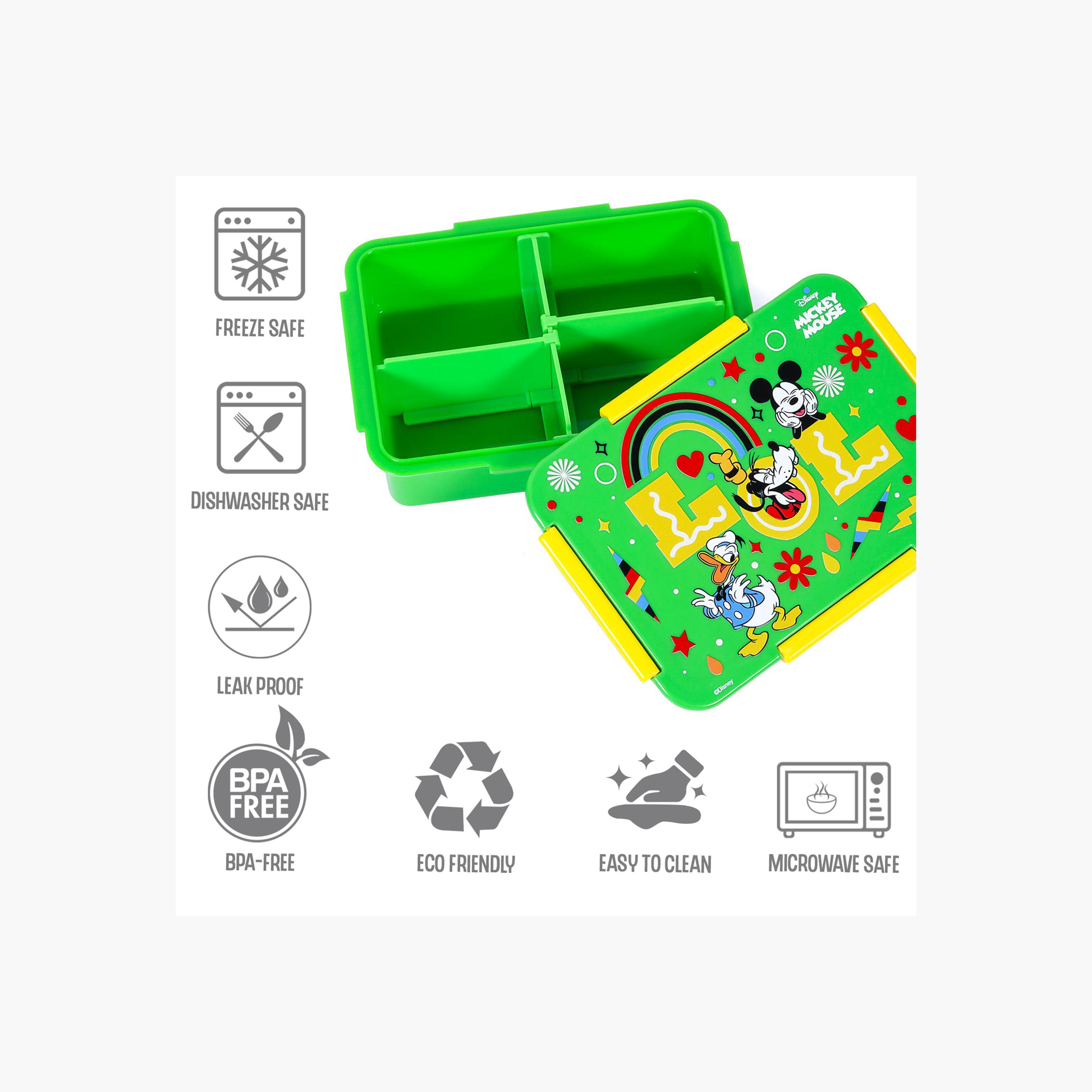 Eazy Kids Mickey Mouse Print Convertible Compartment Bento Lunch Box-school-lunchessentials-lunchboxes-image-6