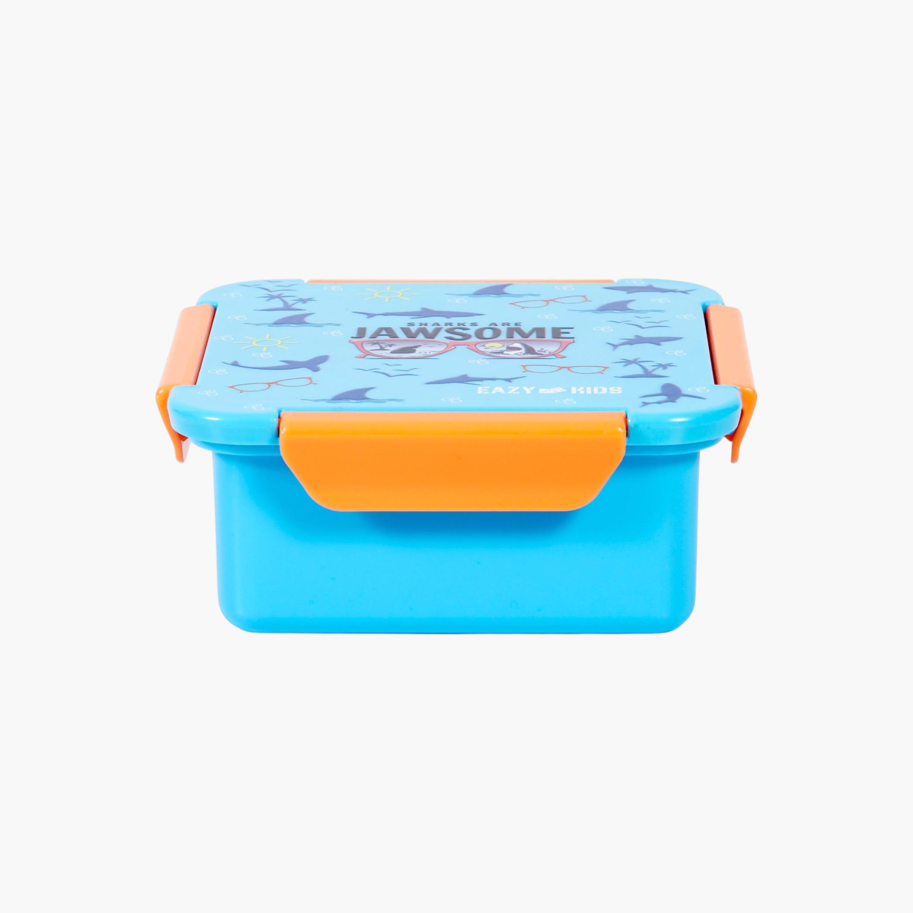 Eazy Kids Shark Print Lunch Box with Clip Lock Lid-school-lunchessentials-lunchboxes-image-4