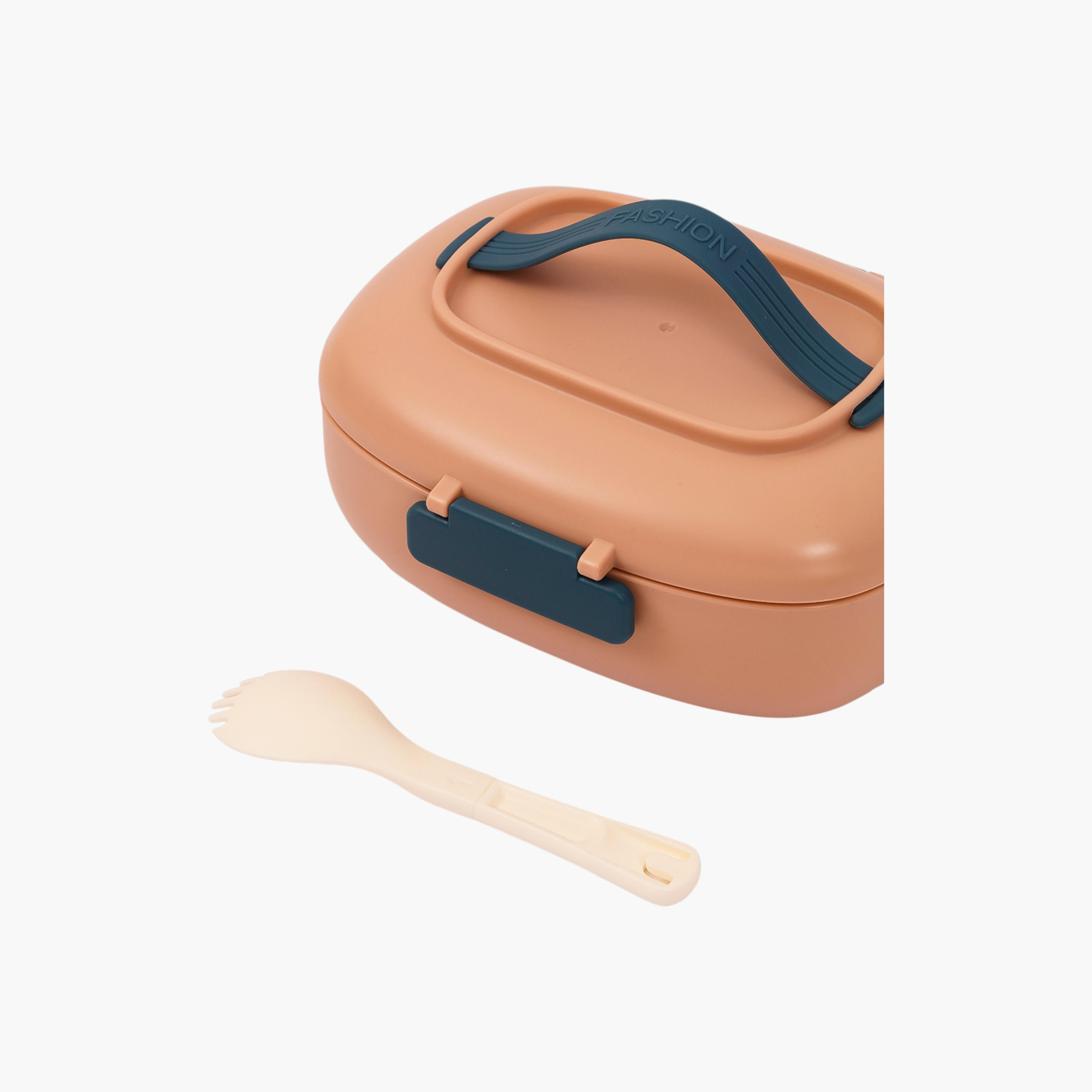 صندوق غداء سادة مع شوكة وملعقة من إيزي كيدز-school-lunchessentials-lunchboxes-image-5