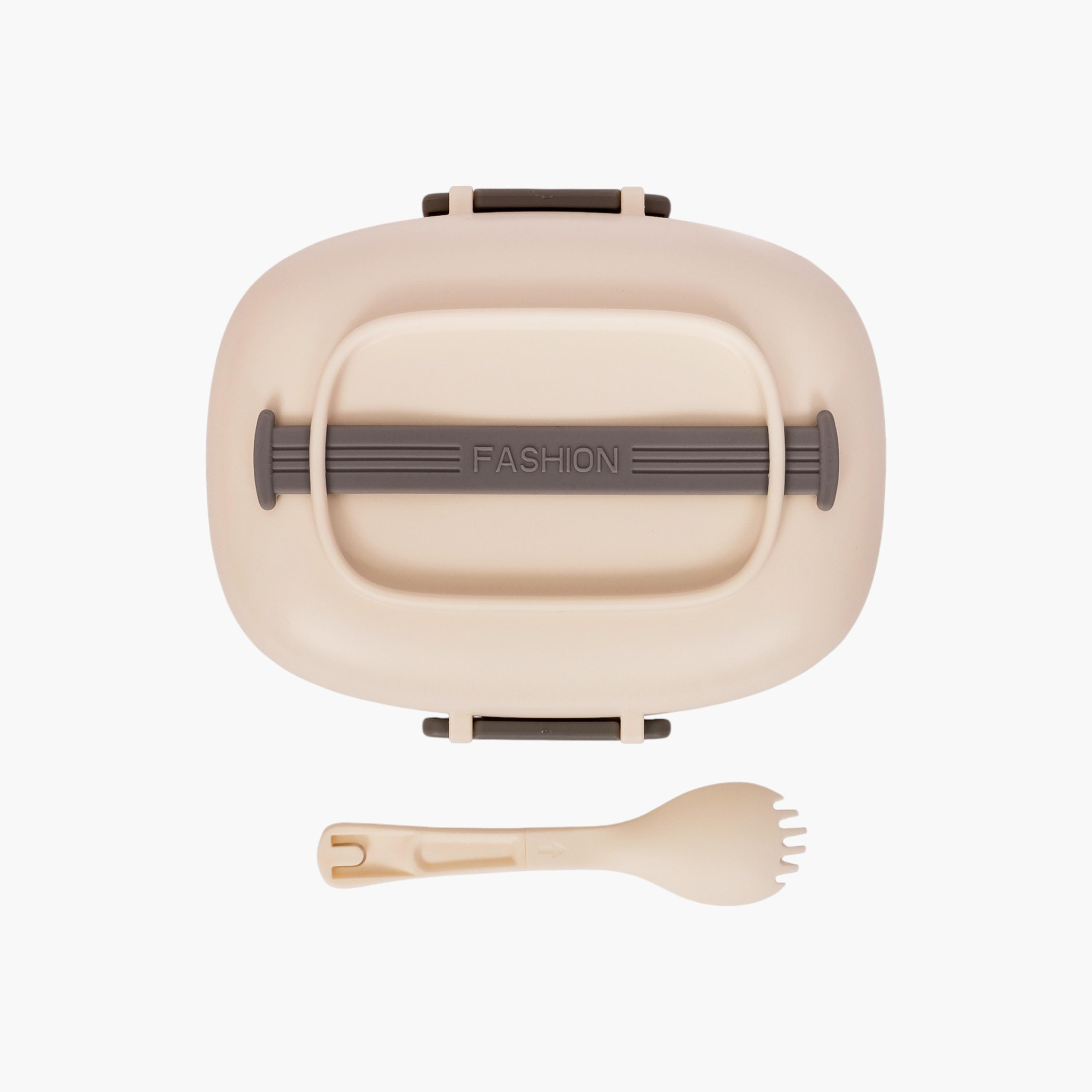 Eazy Kids Solid Sectioned Lunch Box with Fork and Handle-school-lunchessentials-lunchboxes-image-2