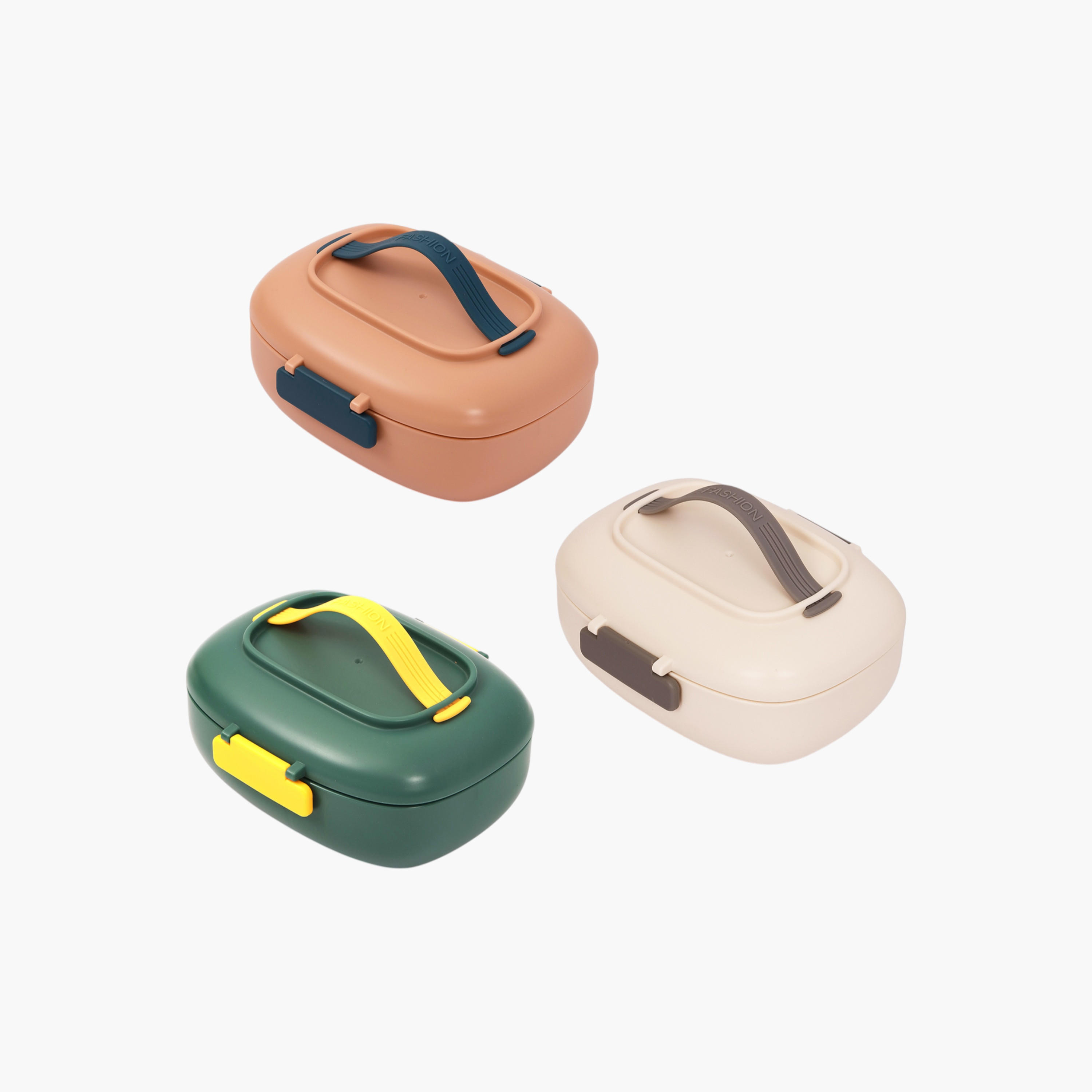 Eazy Kids Solid Sectioned Lunch Box with Fork and Handle-school-lunchessentials-lunchboxes-image-8