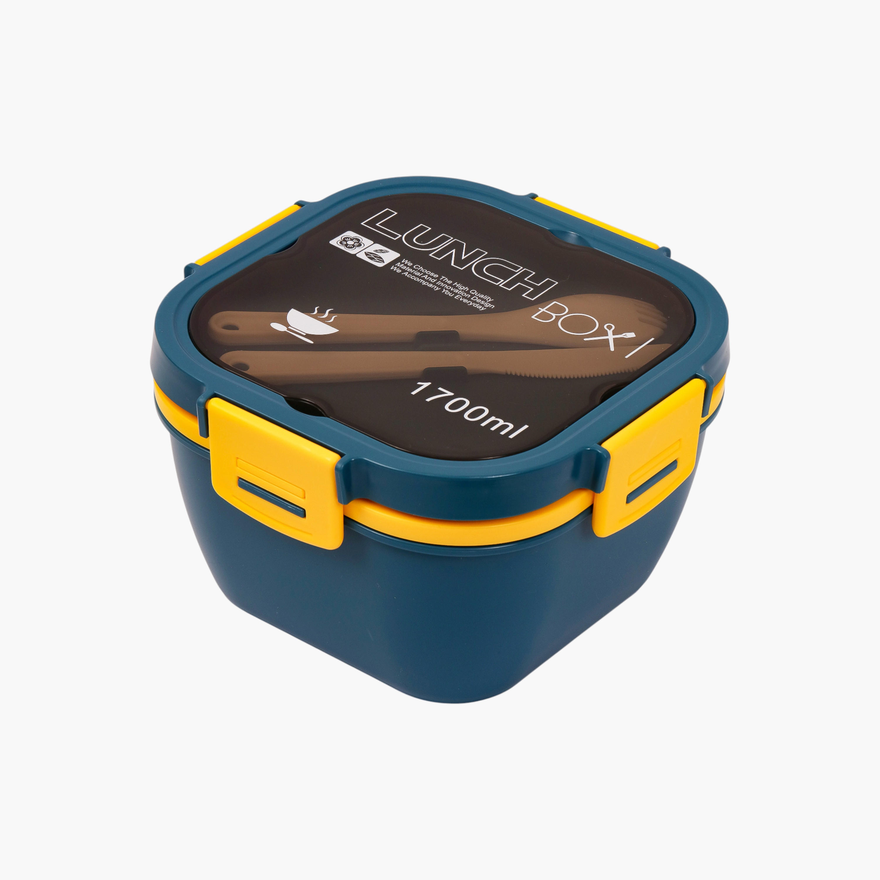 Eazy Kids Printed Sectioned Lunch Box with Clip Lock Lid-school-lunchessentials-lunchboxes-image-1