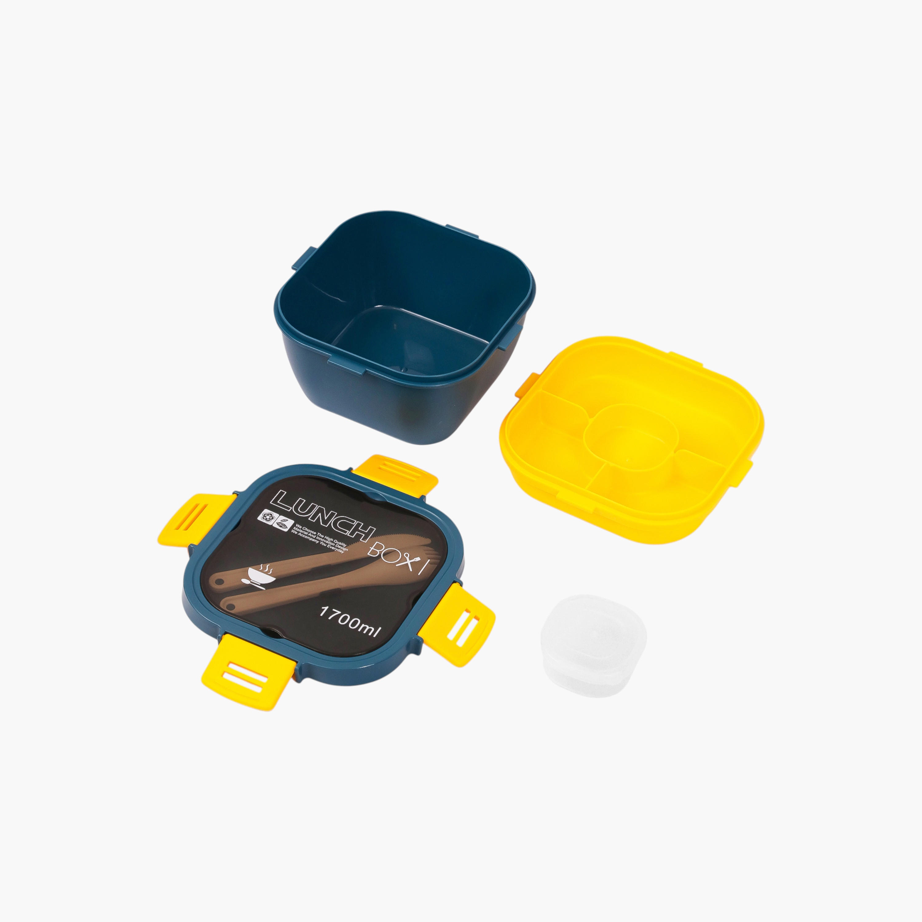 Eazy Kids Printed Sectioned Lunch Box with Clip Lock Lid-school-lunchessentials-lunchboxes-image-4