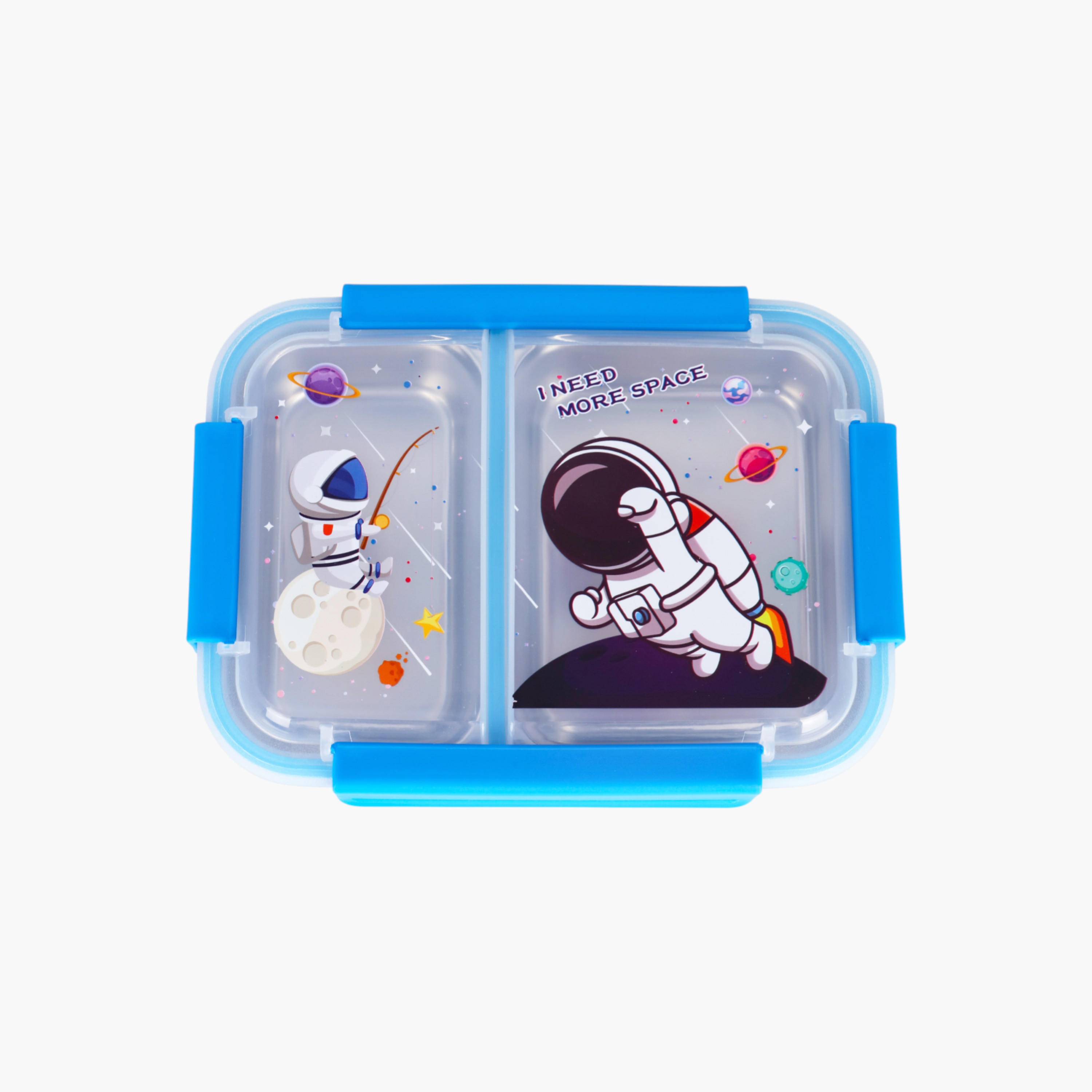 Eazy Kids Astronaut Print Stainless Steel Lunch Box-school-lunchessentials-lunchboxes-image-1