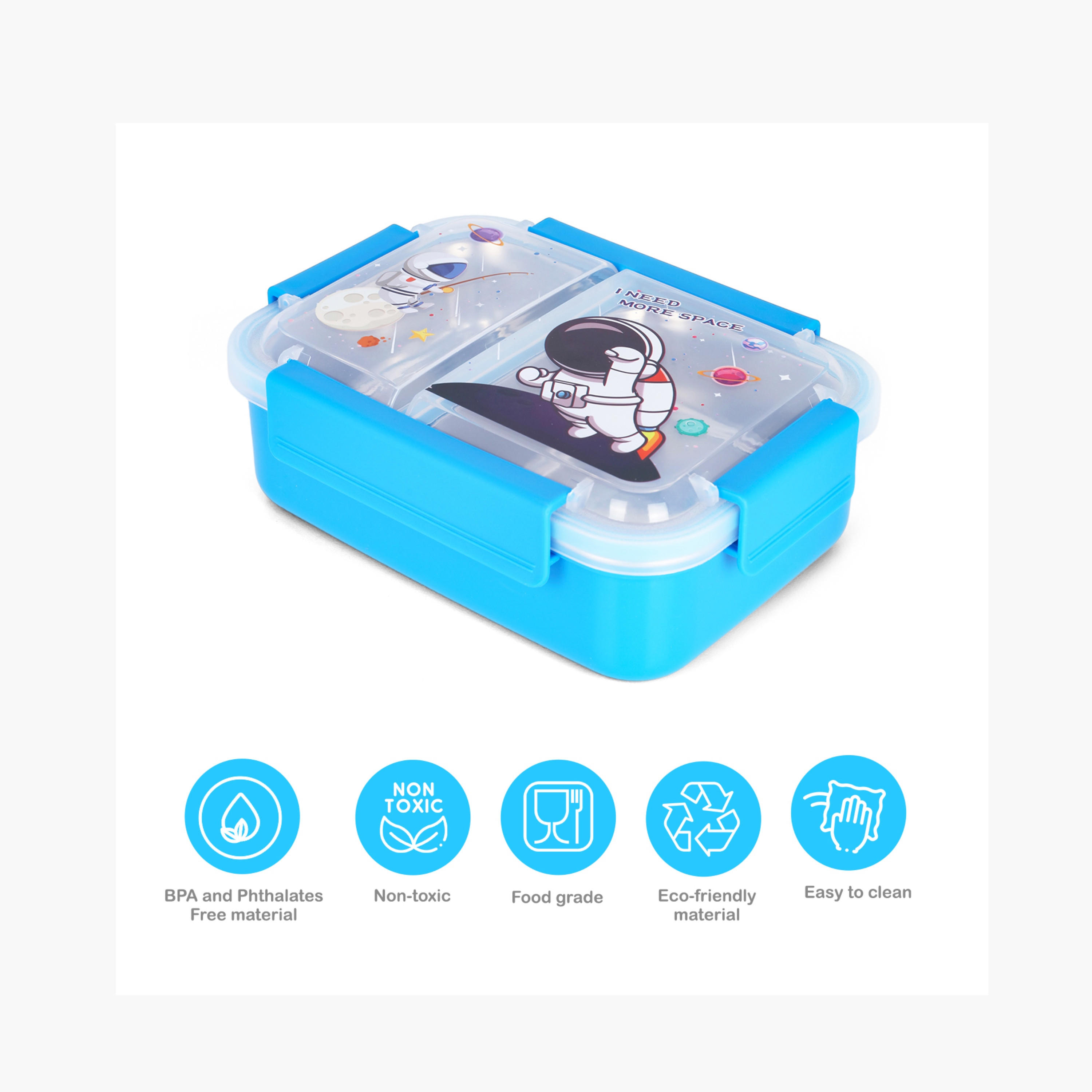 Eazy Kids Astronaut Print Stainless Steel Lunch Box-school-lunchessentials-lunchboxes-image-3