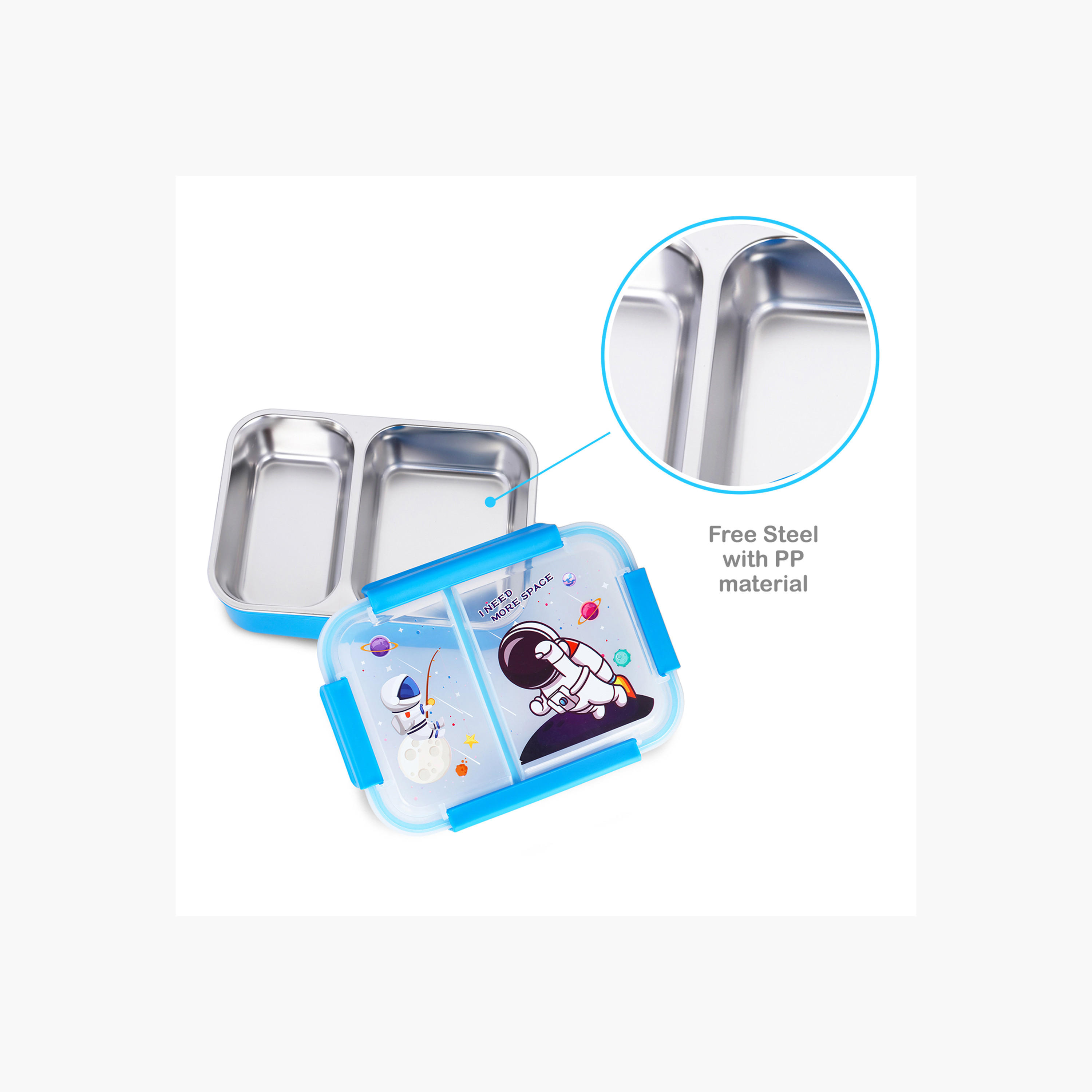 Eazy Kids Astronaut Print Stainless Steel Lunch Box-school-lunchessentials-lunchboxes-image-5