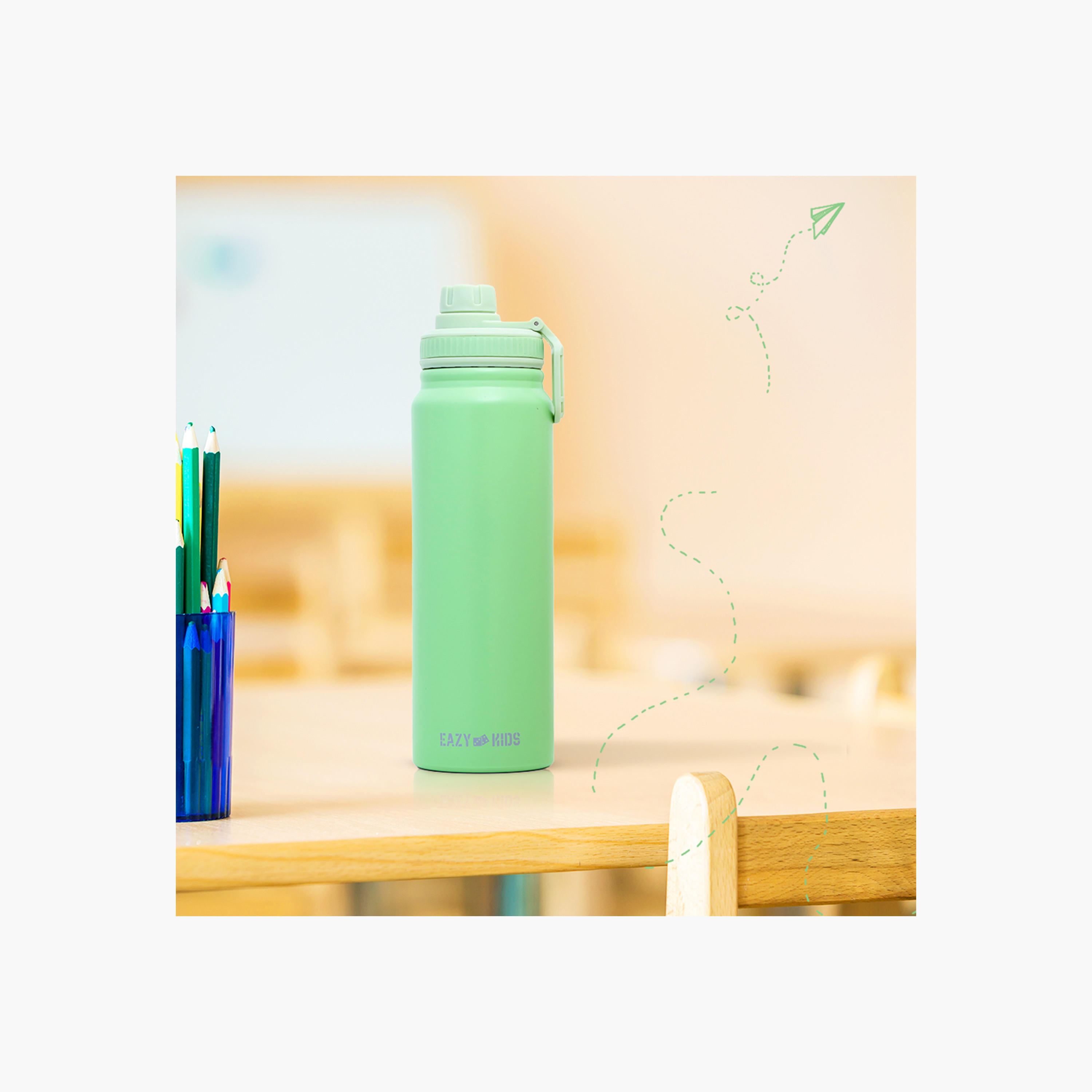 قارورة مياه عازلة للحرارة من إيزي كيدز - 800 مل-school-waterbottles-image-9