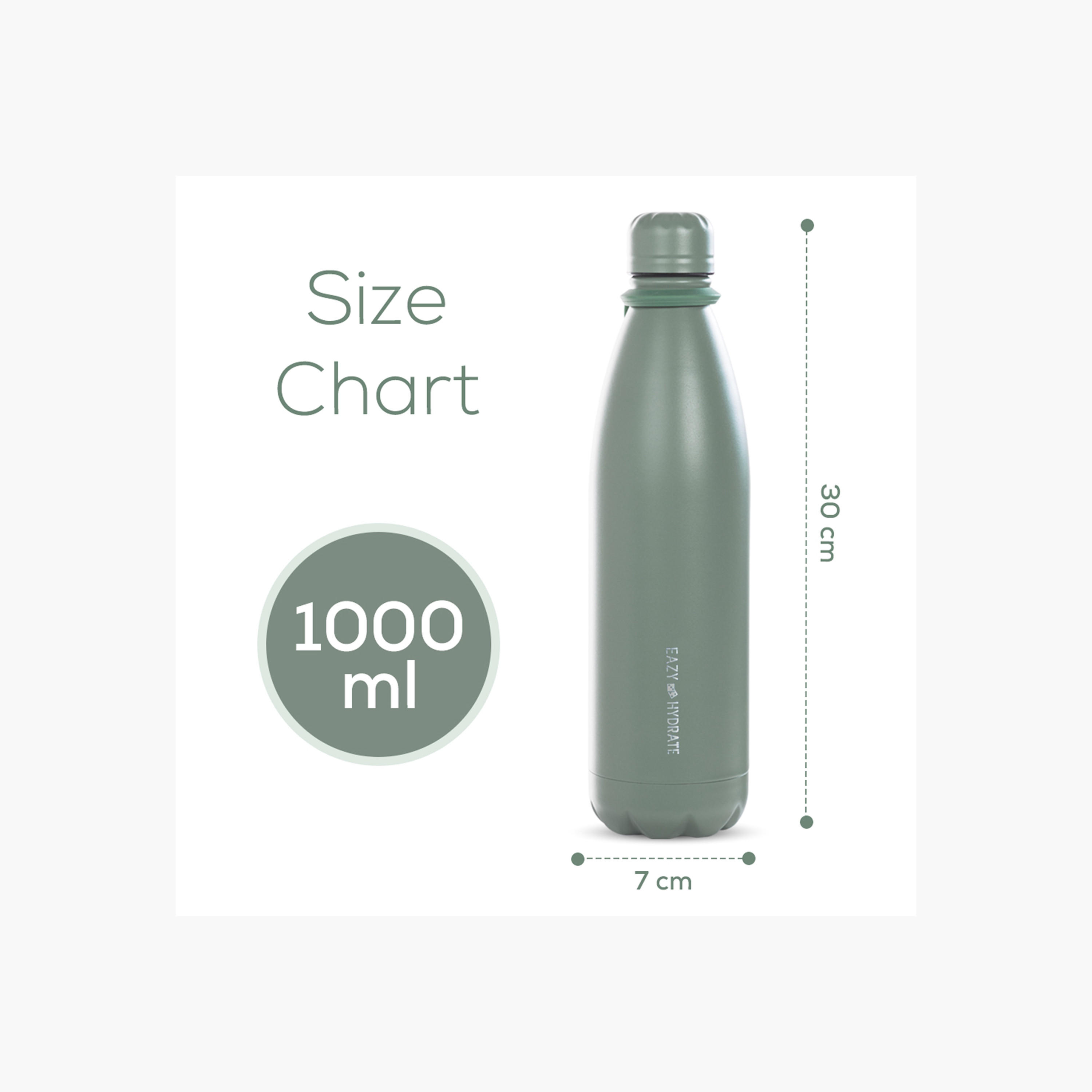 Eazy Kids Solid Stainless Steel Water Bottle - 1 L-school-waterbottles-image-7