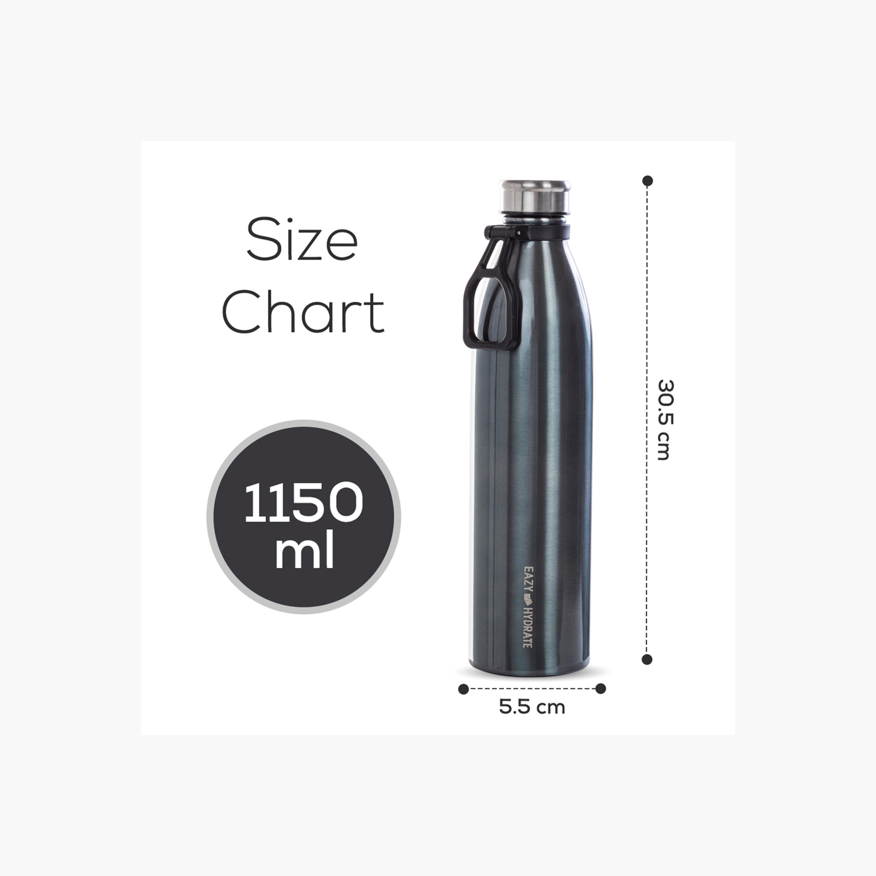 Eazy Kids Solid Stainless Steel Water Bottle - 1.1 L-school-waterbottles-image-7