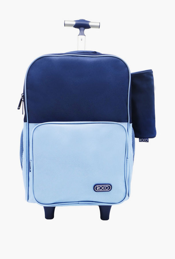 Roco Solid 15.6-inch Trolley Backpack with Retractable Handle and Pencil Pouch - 46x33x20 cms-school-image-1